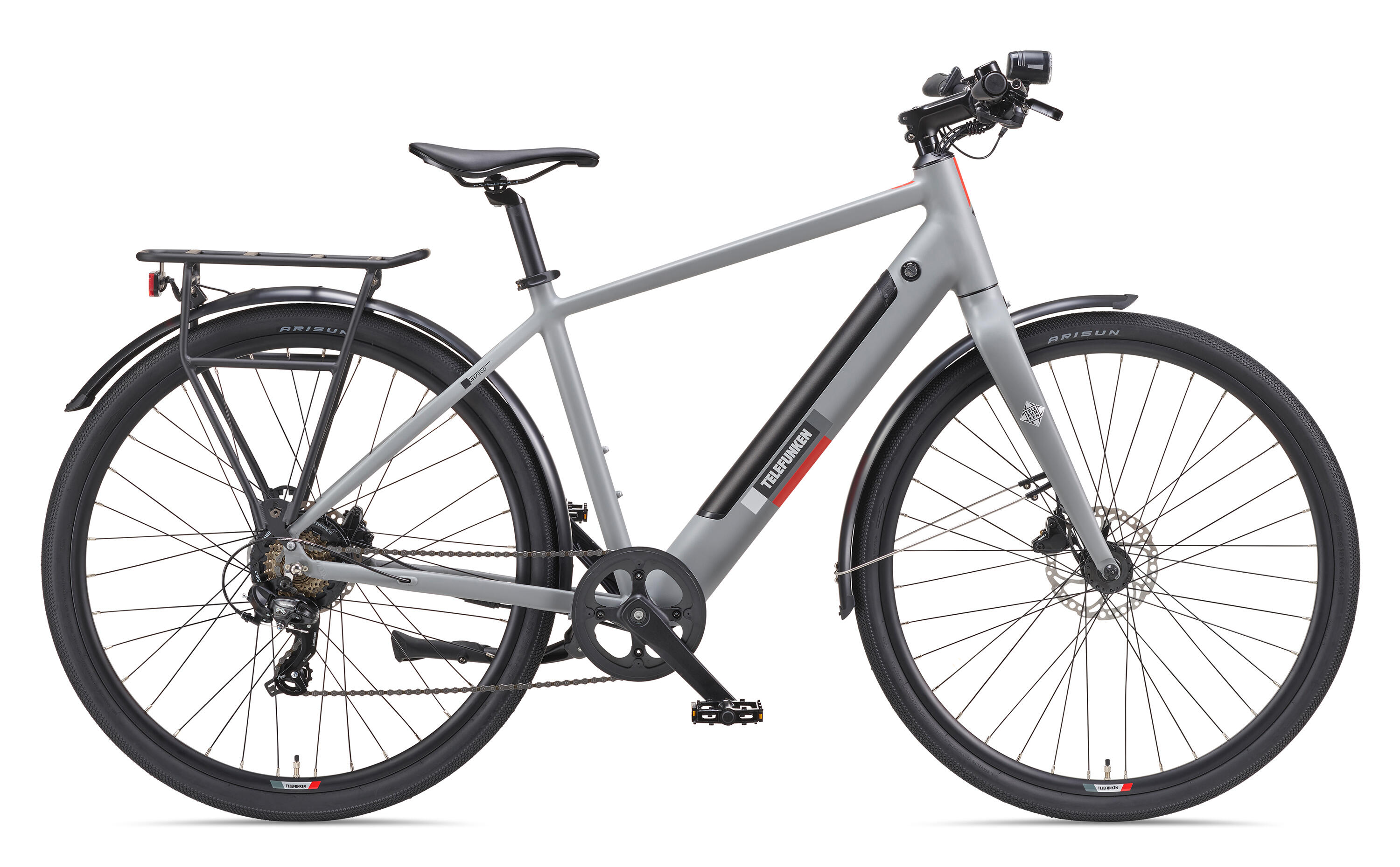 E-Bike UH200 28 Zoll 7-Gang Urban Pedelec City Elektrofahrrad leicht grau 2/7