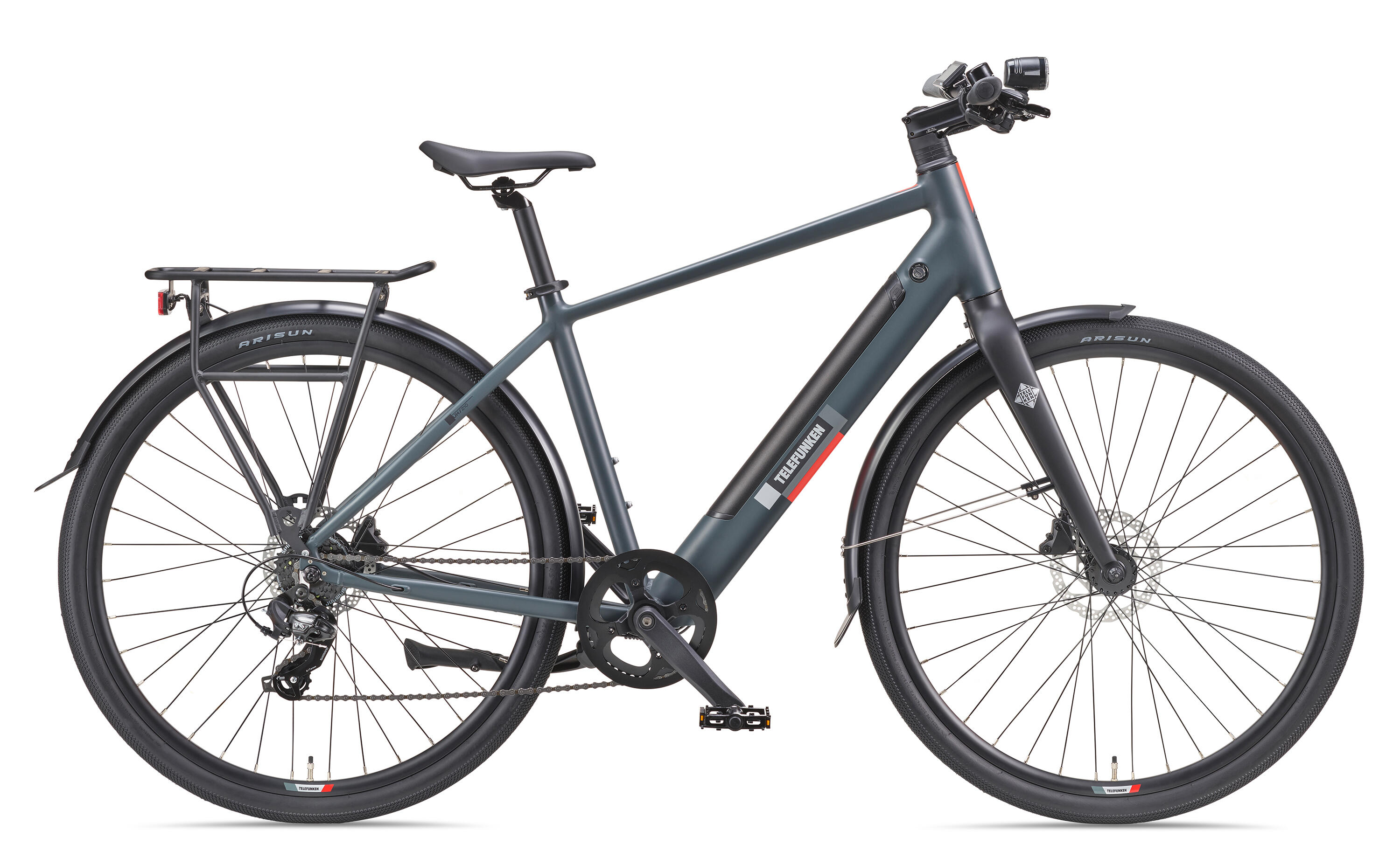 E-Bike UH210 28 Zoll 7-Gang Pedelec City Elektrofahrrad Herren leicht grau 2/7