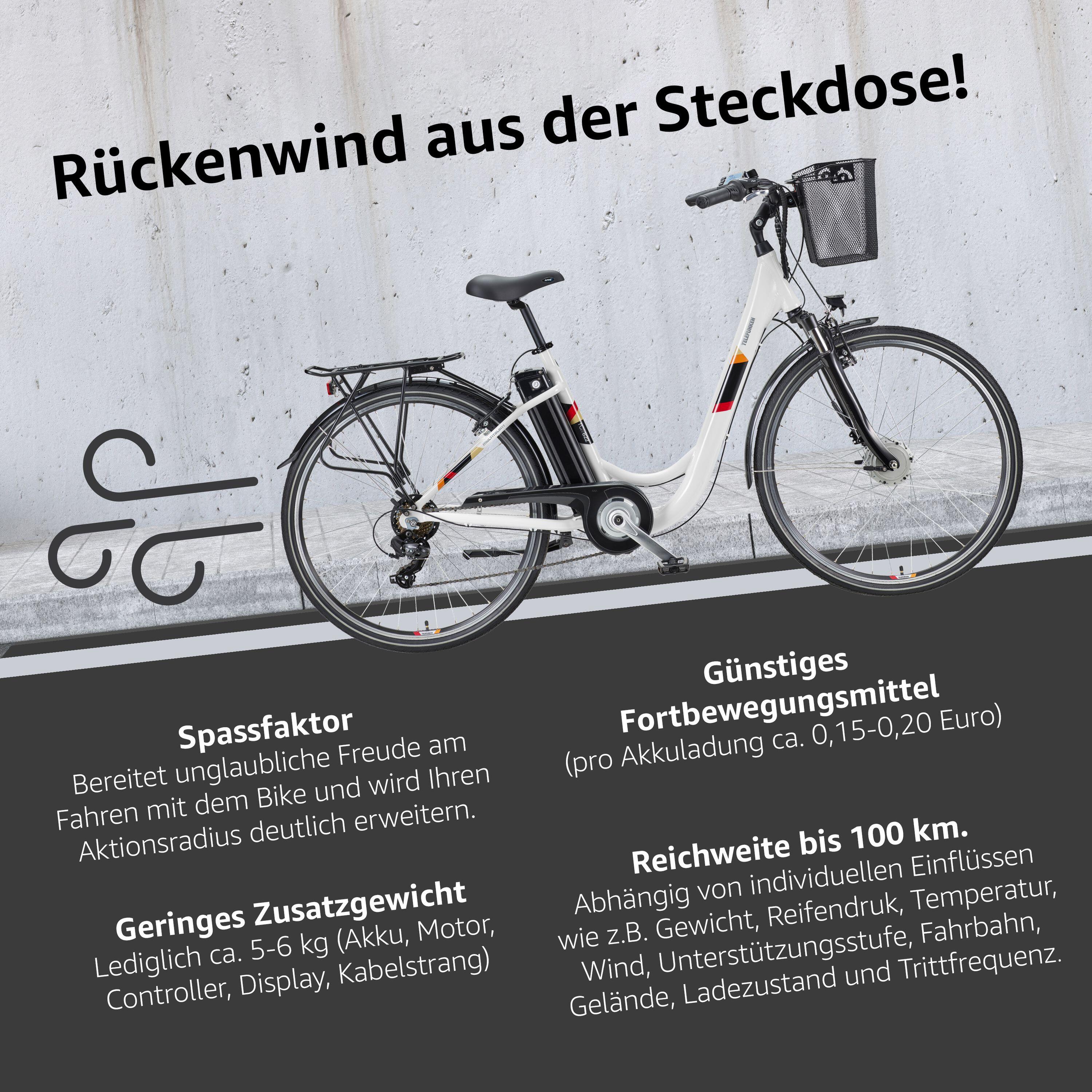 E-Bike RC822 28 Zoll 7-Gang Pedelec City Elektrofahrrad Herren Damen weiß 6/7