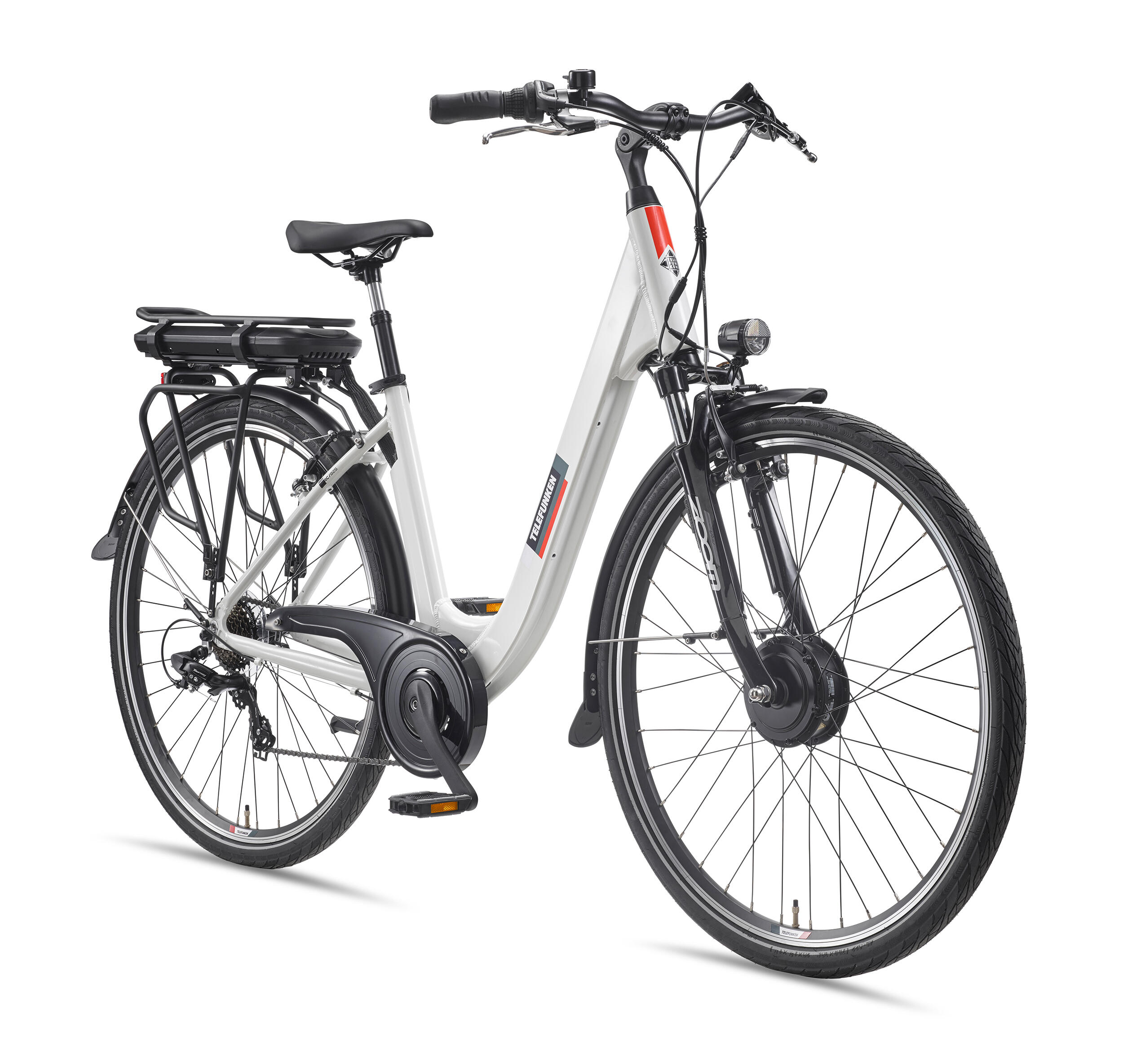 TELEFUNKEN E-Bike RC825 28 Zoll 7-Gang Pedelec City Elektrofahrrad Herren Damen weiß