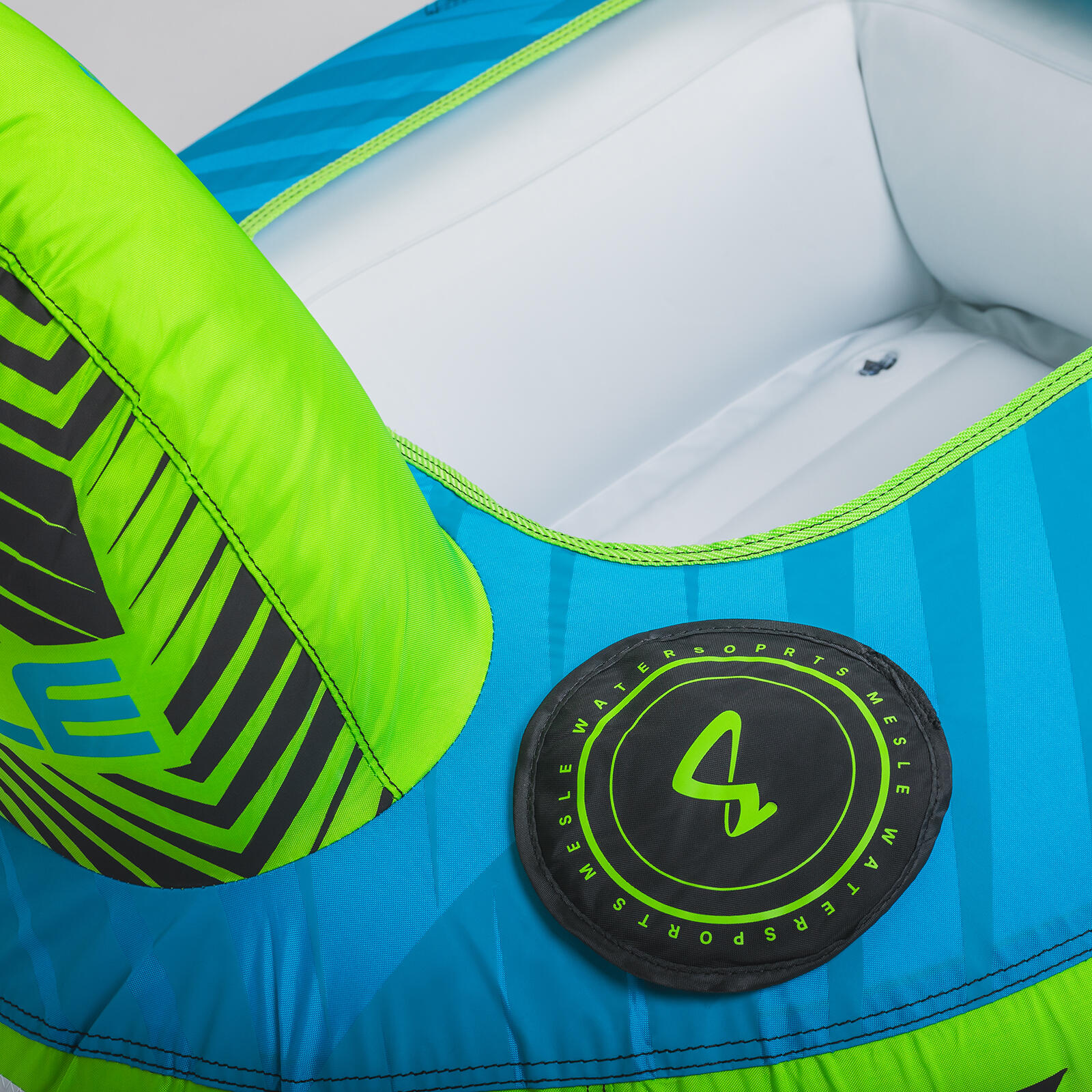 Tube Wassersport Bumper mit Leine 1 Person Funtube am Boot Schleppreifen blau 2/5