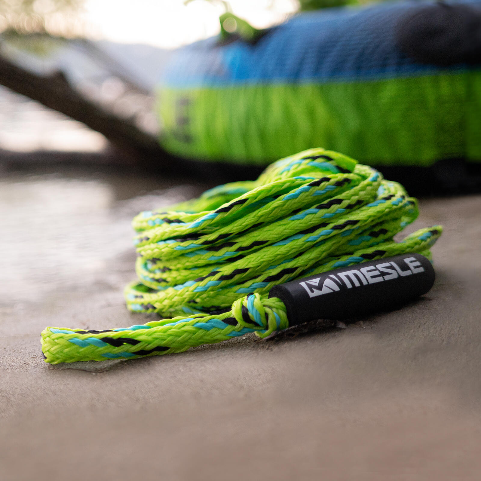 Zugleine 3P 55' Wassersport Funtube Seil Boot bis 3 Personen lime 2/2