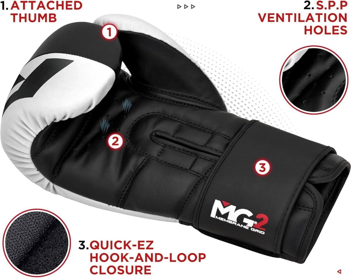 Guantoni Boxe Rex F4 – Bianco/Nero – 10oz 7/7
