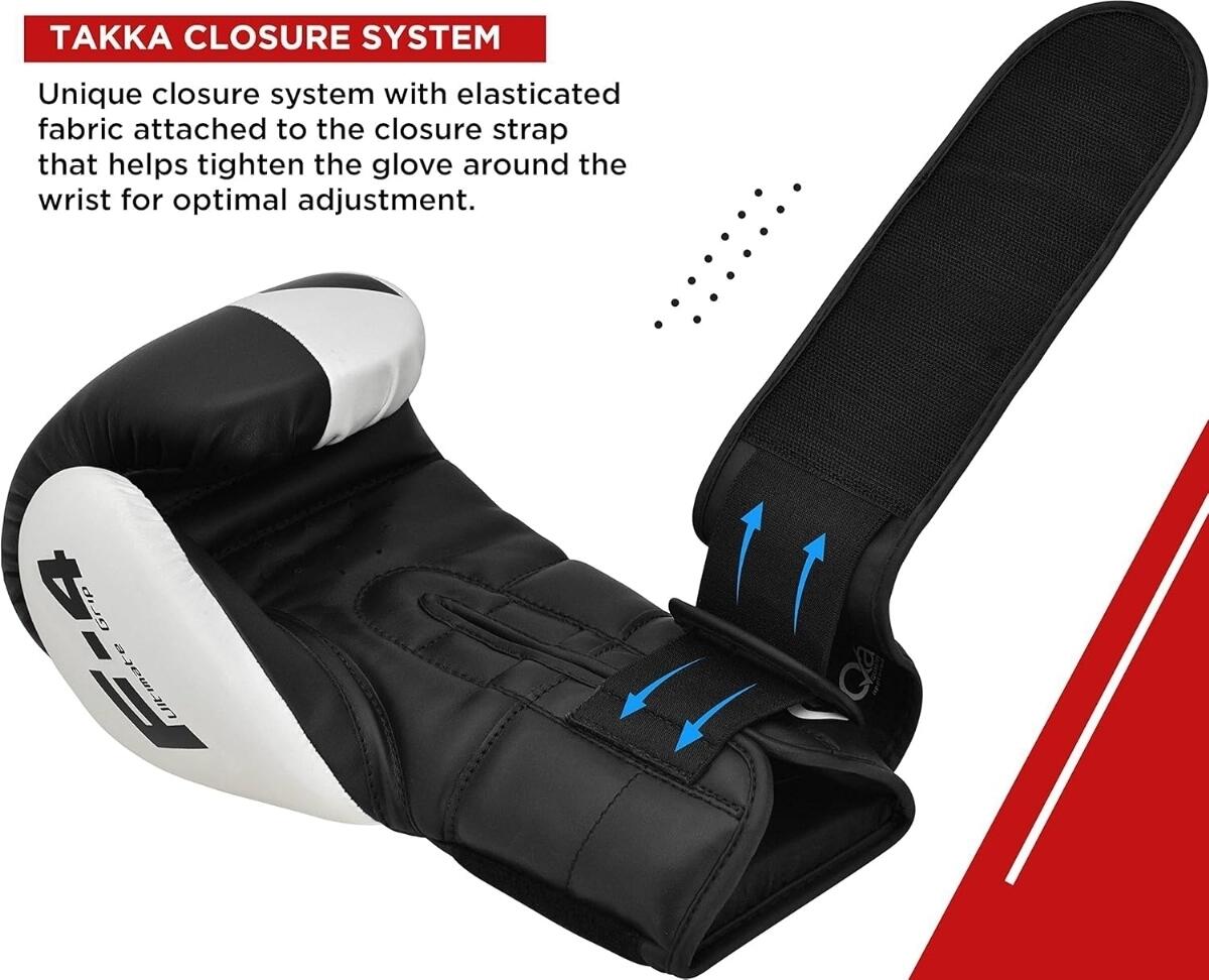 Gants de boxe Rex F4 – Blanc/Noir – 14oz 7/7