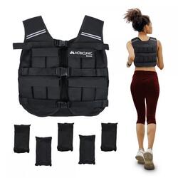 Gilet de poids 10 kg Réglable Poids Respirant Réglable Padded Adaptable Noir