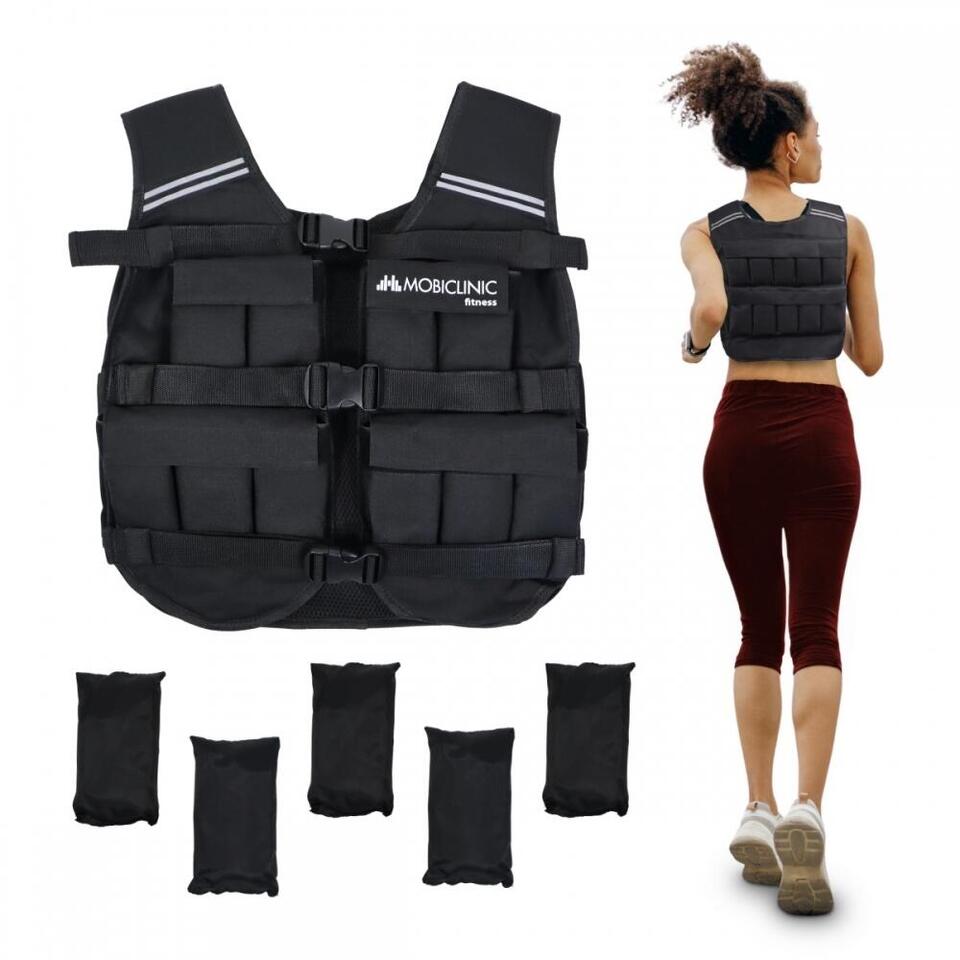 Gilet D'entraînement Lesté Noir – Ajustable, Pour Course Et Musculation