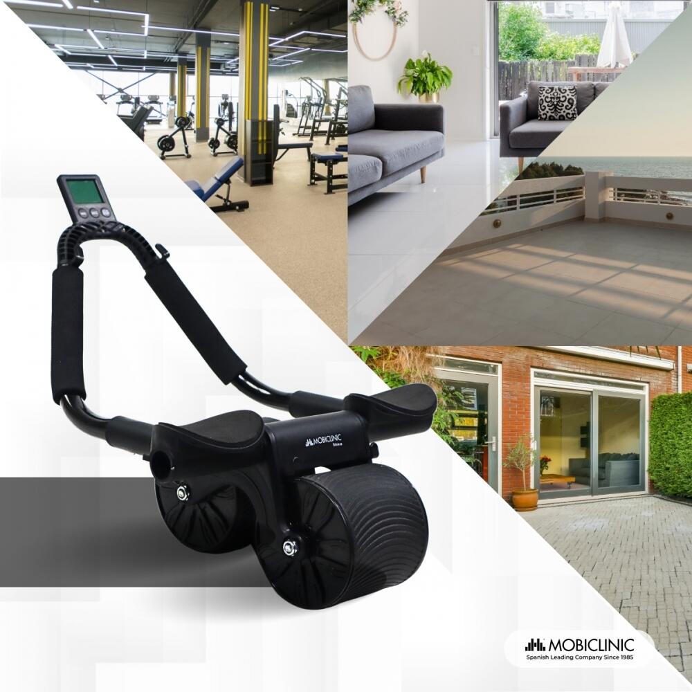 Rueda abdominal Soporte para codos Rodillo Retorno automático con Esterilla 6/7