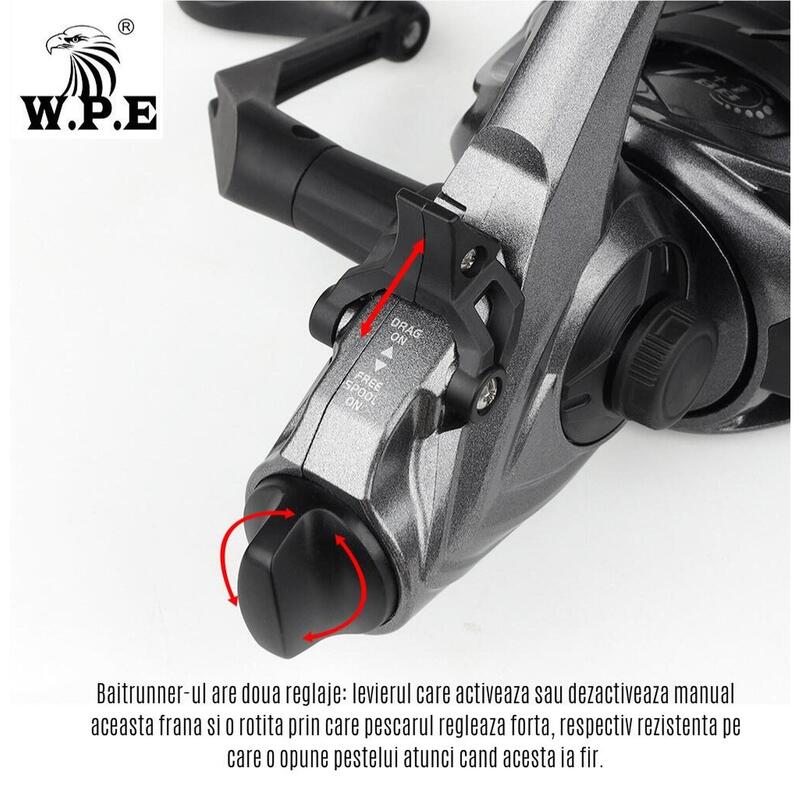Mulineta W.P.E Ceybar CB-5000S Baitrunner, 7+1 rulmenti otel, corp grfit