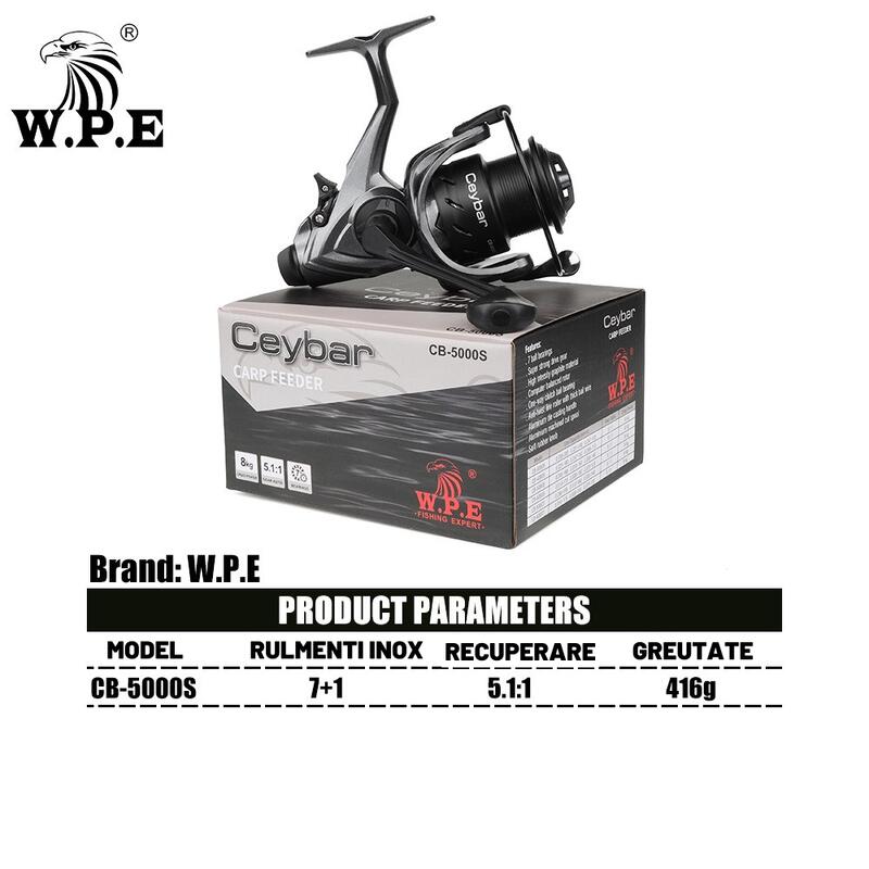 Mulineta W.P.E Ceybar CB-5000S Baitrunner, 7+1 rulmenti otel, corp grfit