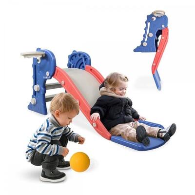 Scivolo per bambini Cestino e palla pieghevoli Gradini antiscivolo Max.35 kg