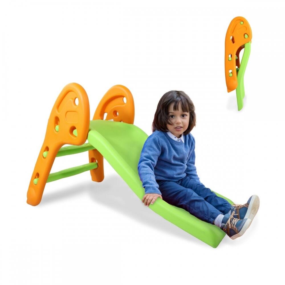 Foldable children's slide with basket and ball 112 x 53 x 66 cm Max. 35kg Green
