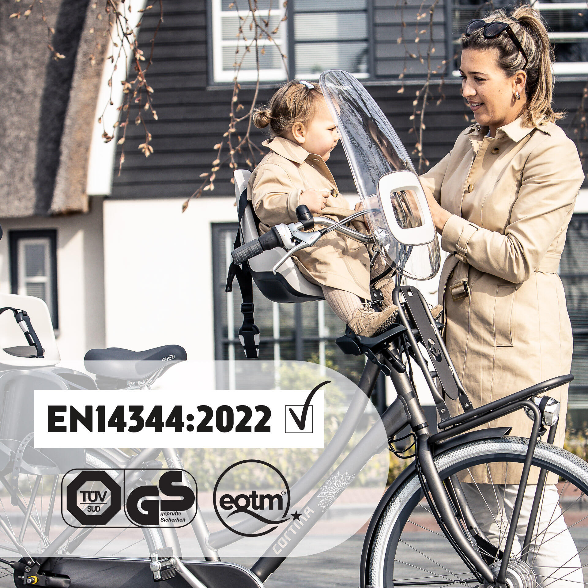 Siège Jeune Enfant Vélo Frontale GO Vanille 6/8
