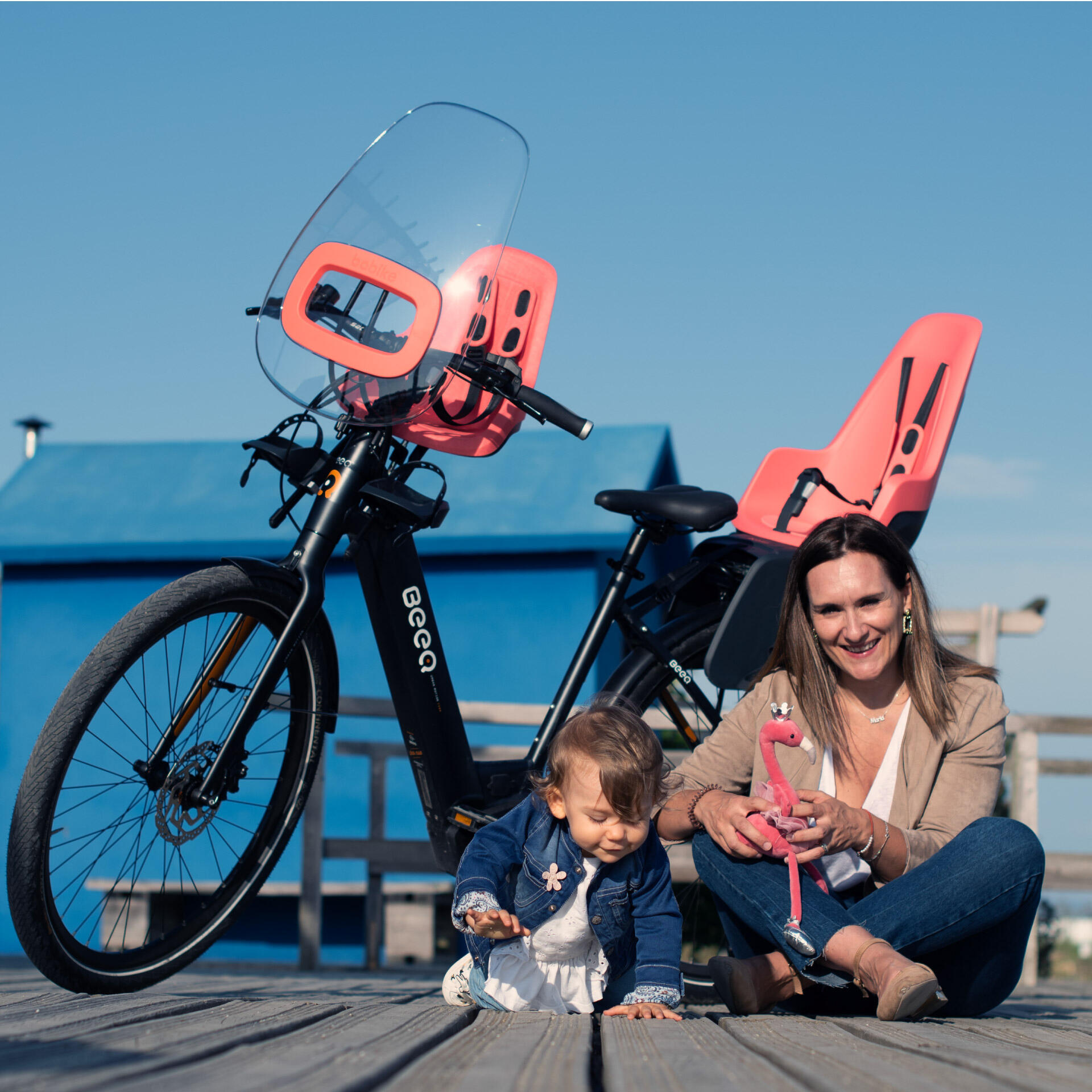 Seggiolino Anteriore Da Bicicletta Per Bambini ONE Fenicottero 7/7