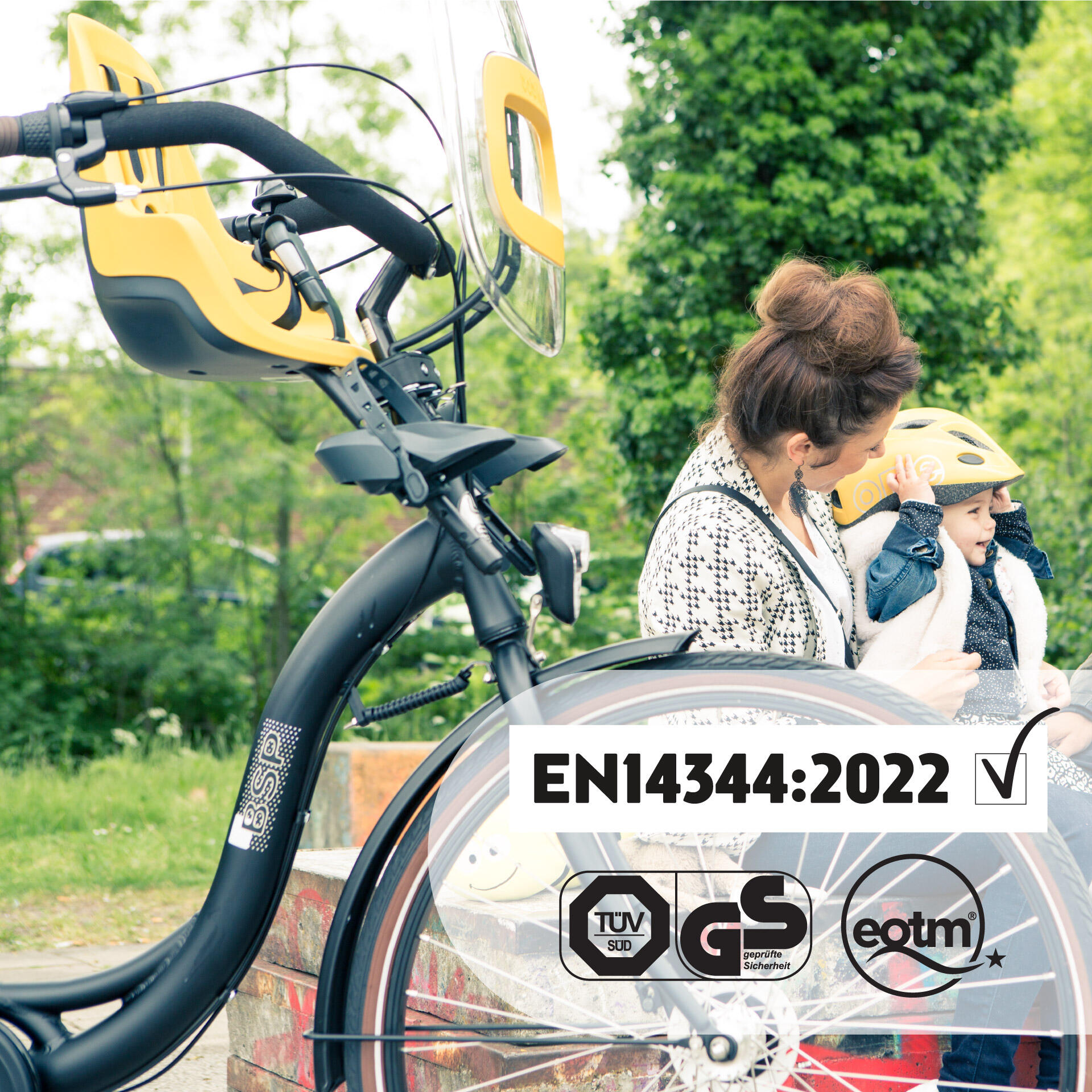 Seggiolino Anteriore Da Bicicletta Per Bambini ONE Giallo Senape 6/7