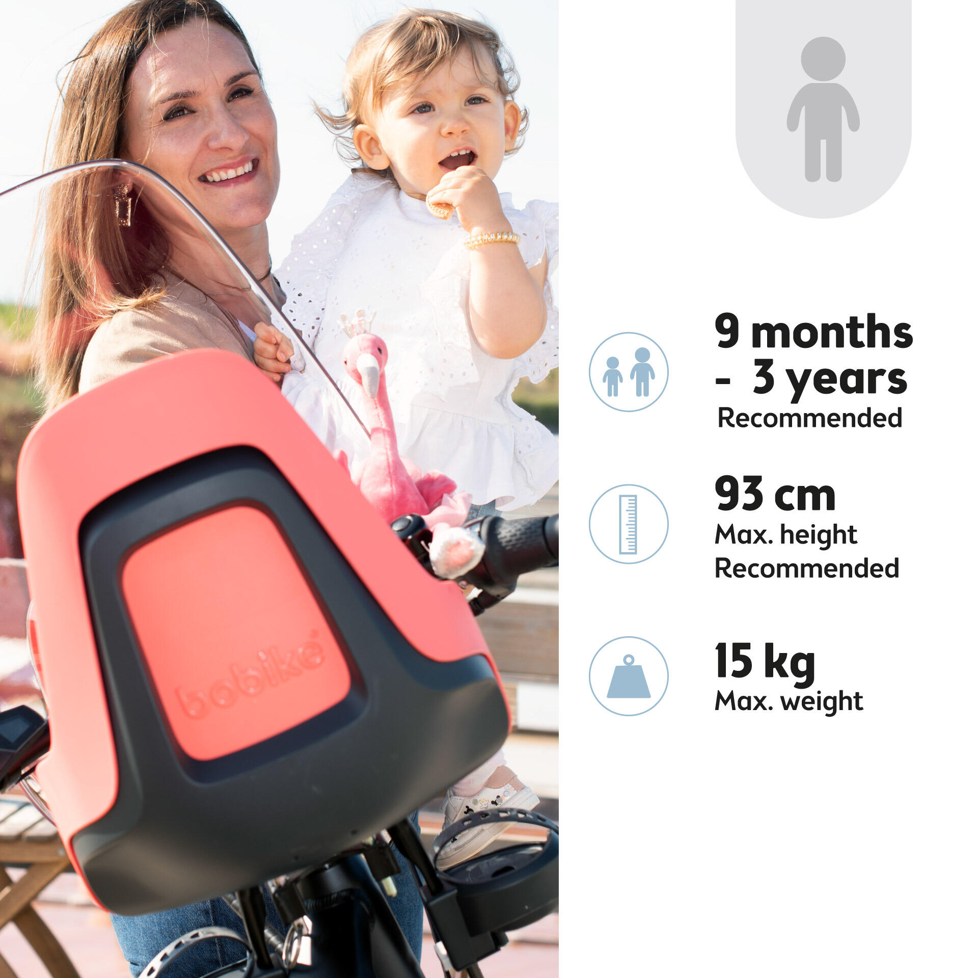 Siège Enfant ConBlom Pour VTT – Réglable, Avec Guidon Et Repose-pieds, Pour Enfants De 2 à 6 Ans