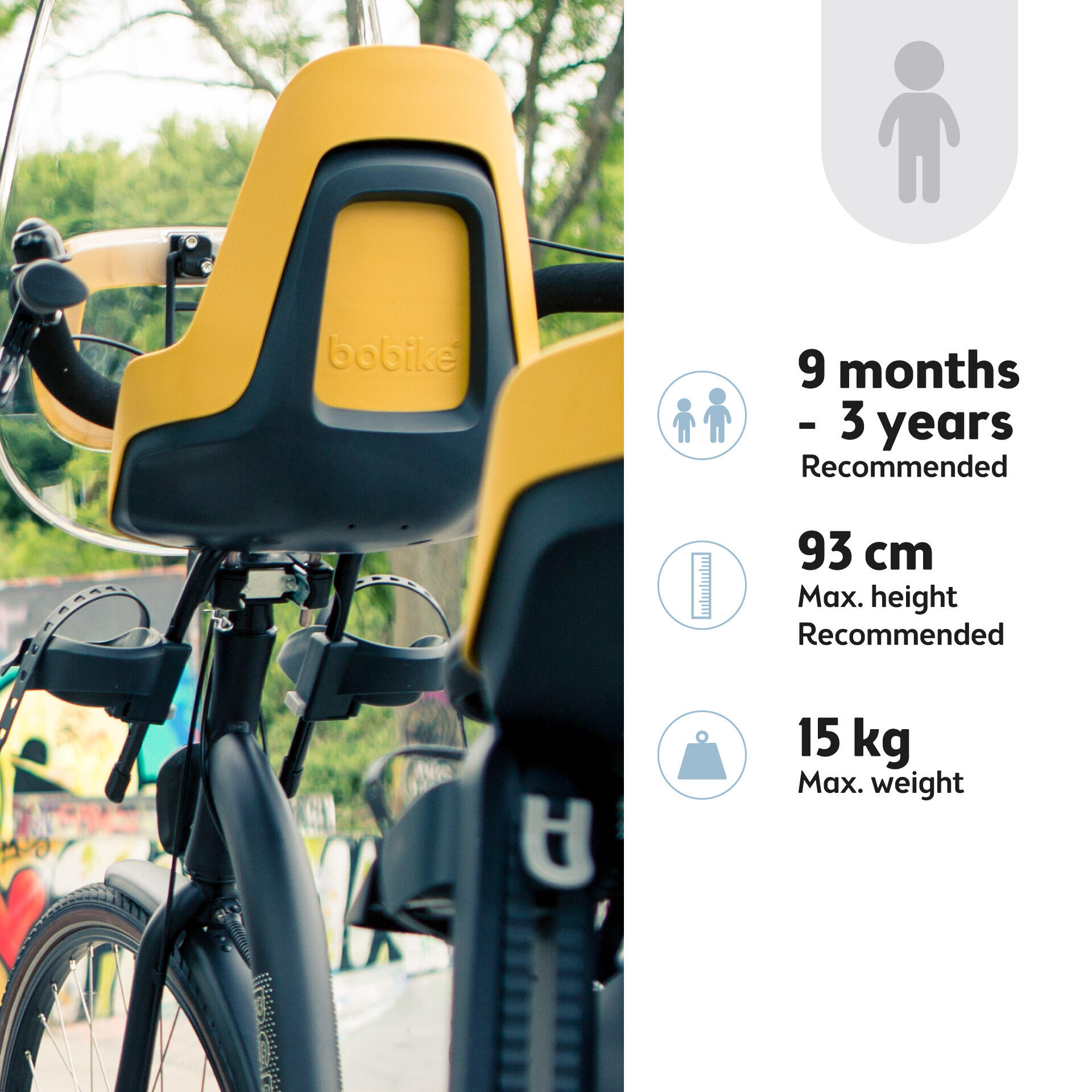 Seggiolino Anteriore Da Bicicletta Per Bambini ONE Giallo Senape 5/7