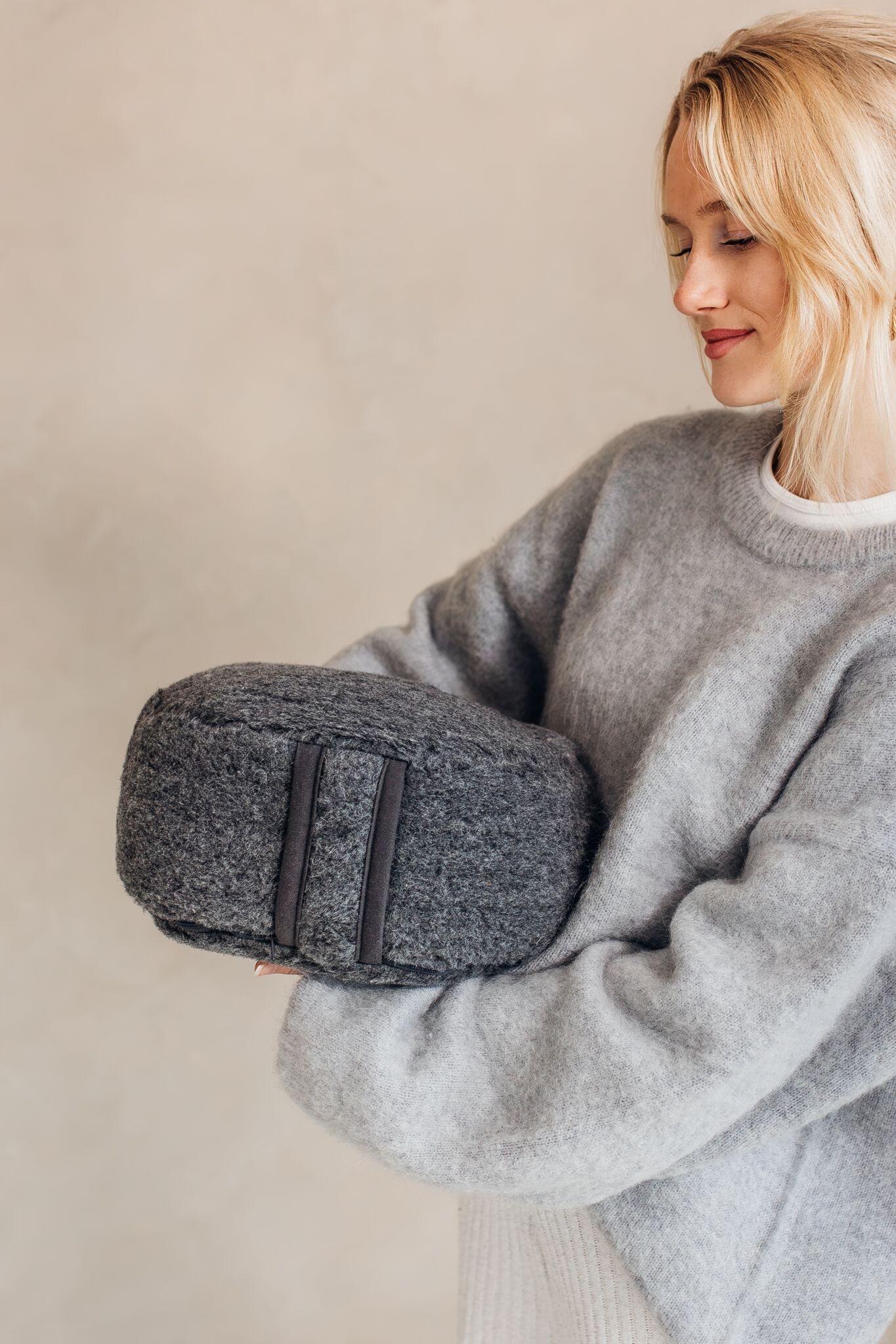 Lotus Meditatiekussen antraciet merino wol 5/5