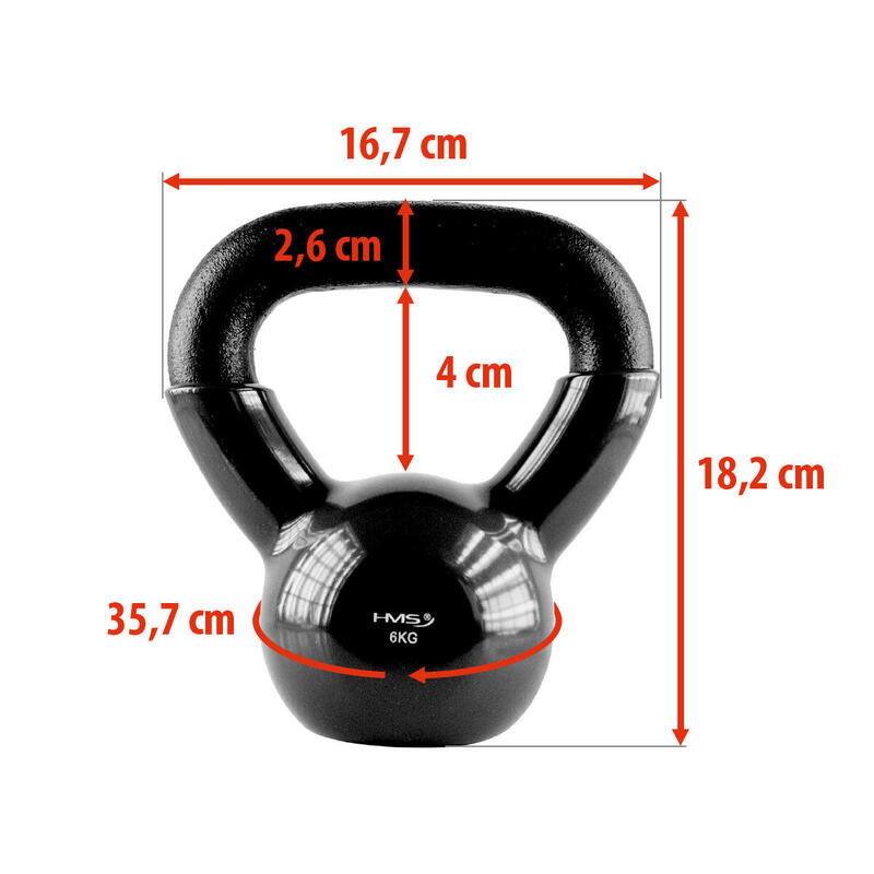 Kettlebell din fontă acoperit cu vinil KNV HMS