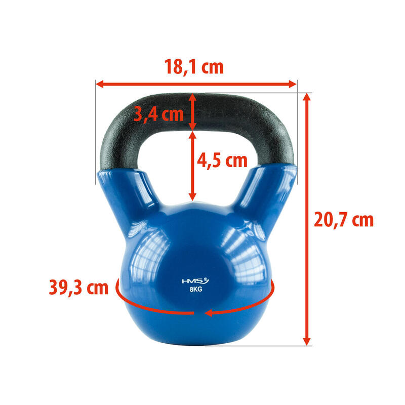 Kettlebell din fontă acoperit cu vinil KNV HMS