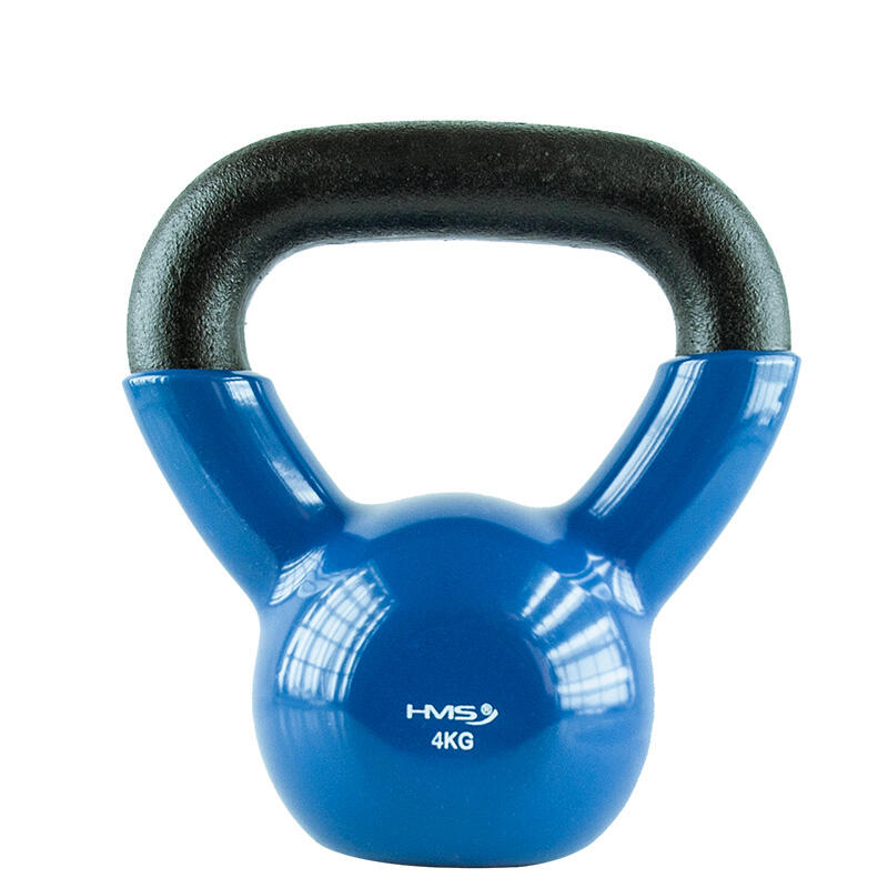 Hms - Kettlebell En Fonte Avec Revêtement Vinyle Knv Hms - Kettlebell - Bleu - 4 Kg - Decathlon