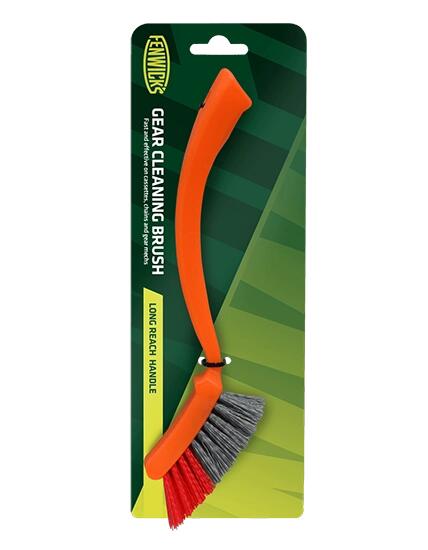 Fenwick's Orange Bike Gear Cleaning Brush With 25cm Long Handle 1/2