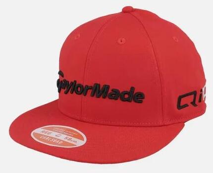 Taylormade Tour Flatbill Hat 2024 Gorra de Golf, Rojo