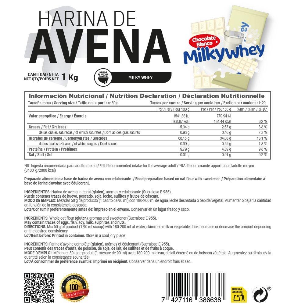 Harina de Avena - 1Kg Chocolate Blanco con Leche MilkyWhey MASMUSCULO 6/6