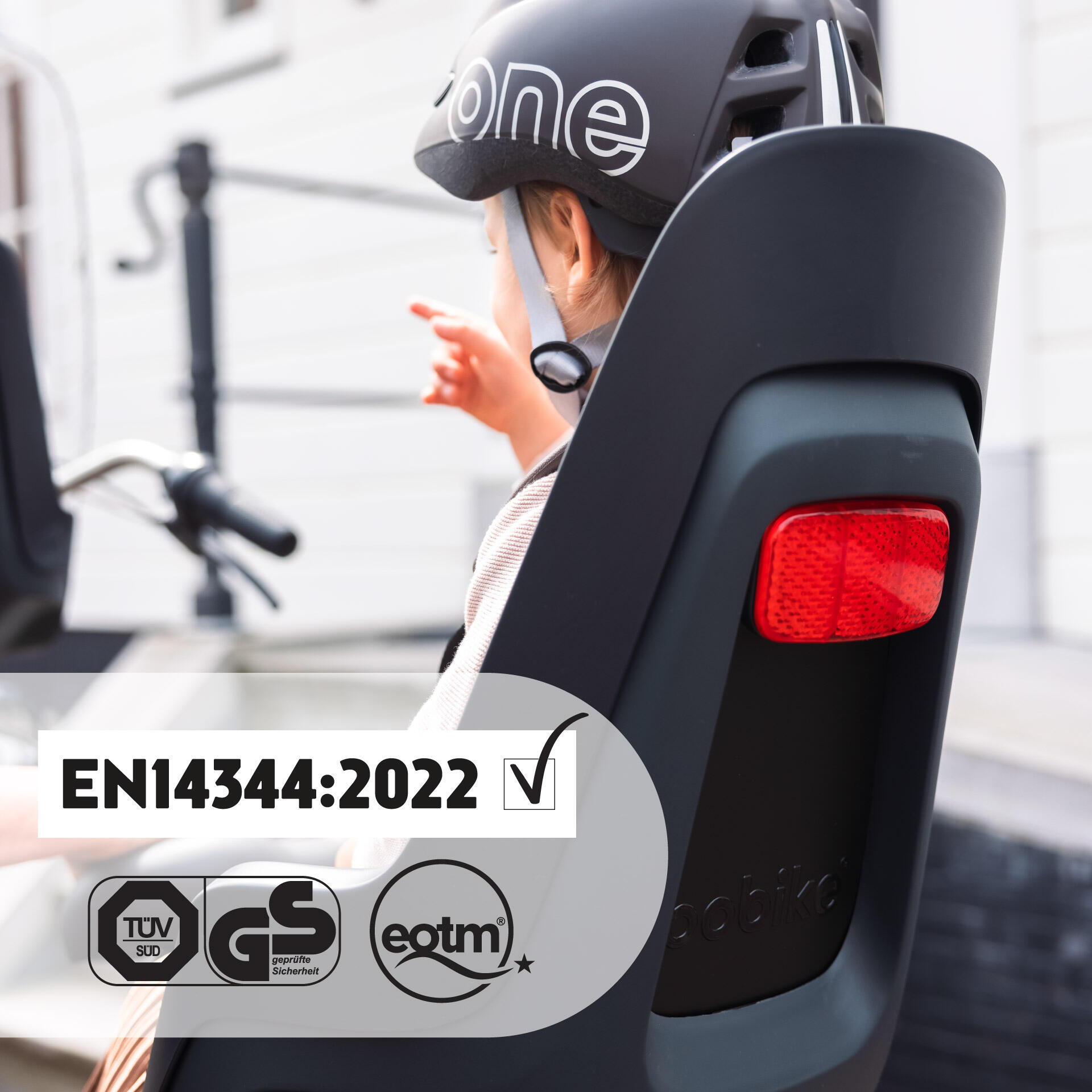 Seggiolino Posteriore Bambini Bicicletta Portapacchi ONE E-BD Nero Urbano 6/9