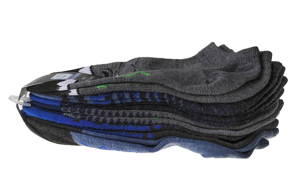 Skechers 6pk Girls Full Terry No Show Med, Białe skarpetki dla dziewczynki