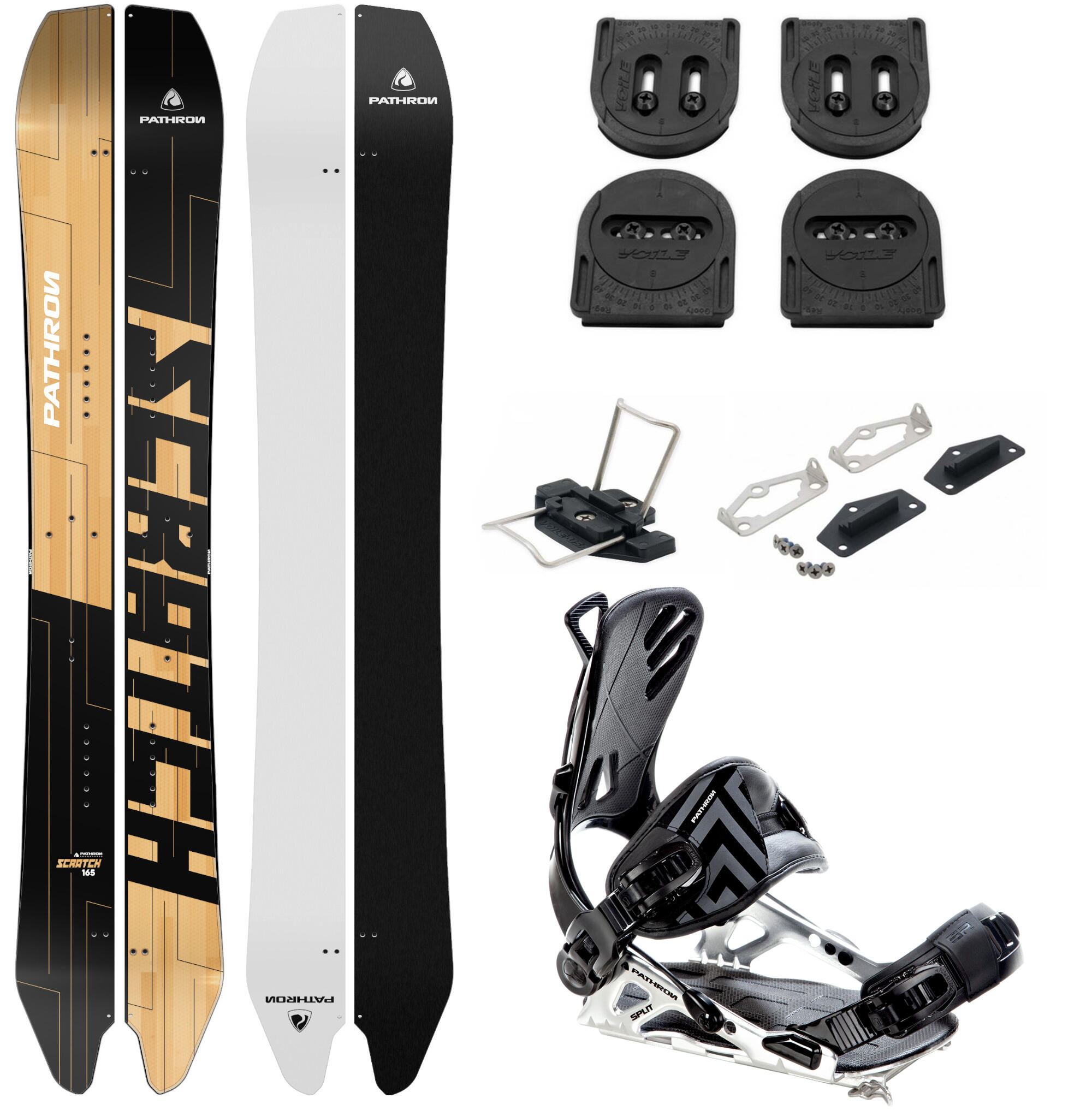 PATHRON Snowboard splitboard set Scratch Split fijaciones voile