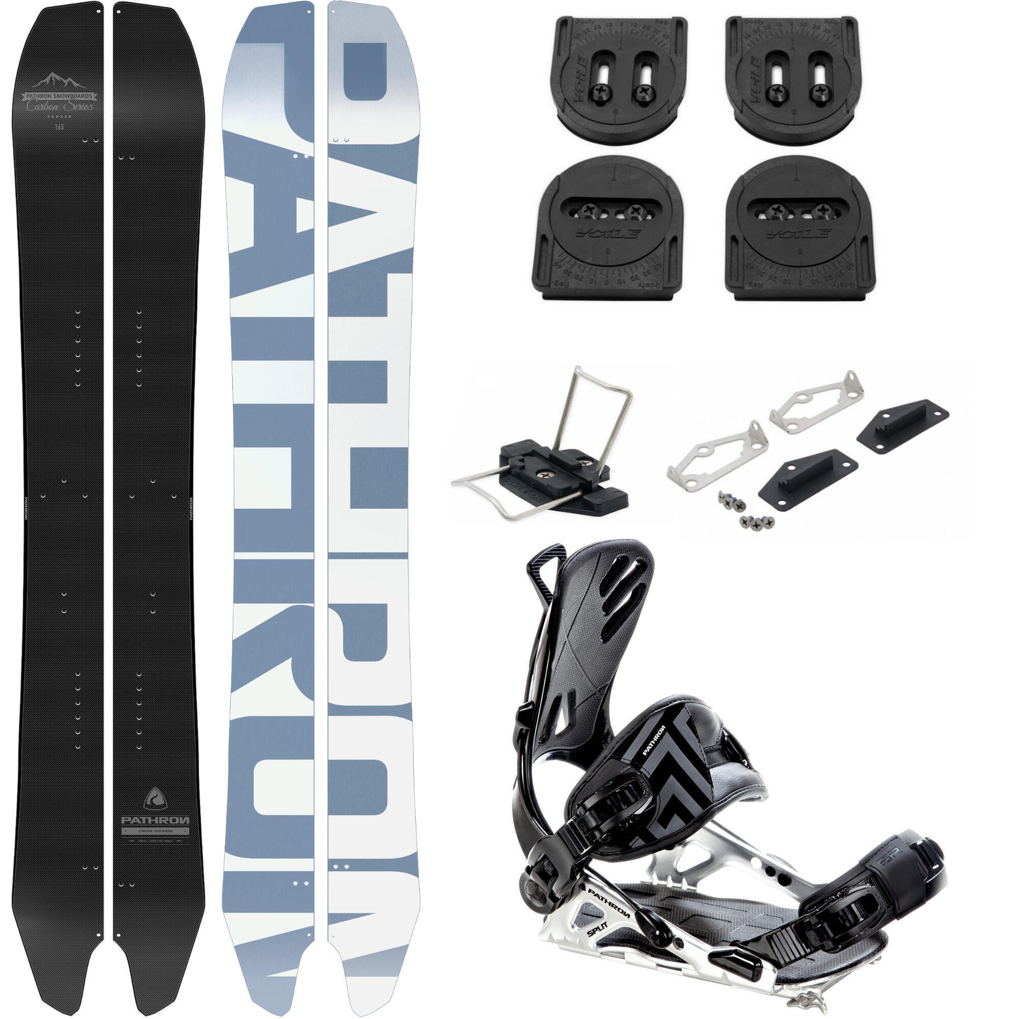 Pathron - Snowboard Splitboard Set Carbon Powder Split Bindings Voile - Snowboard - Noir - 156 Cm - Decathlon