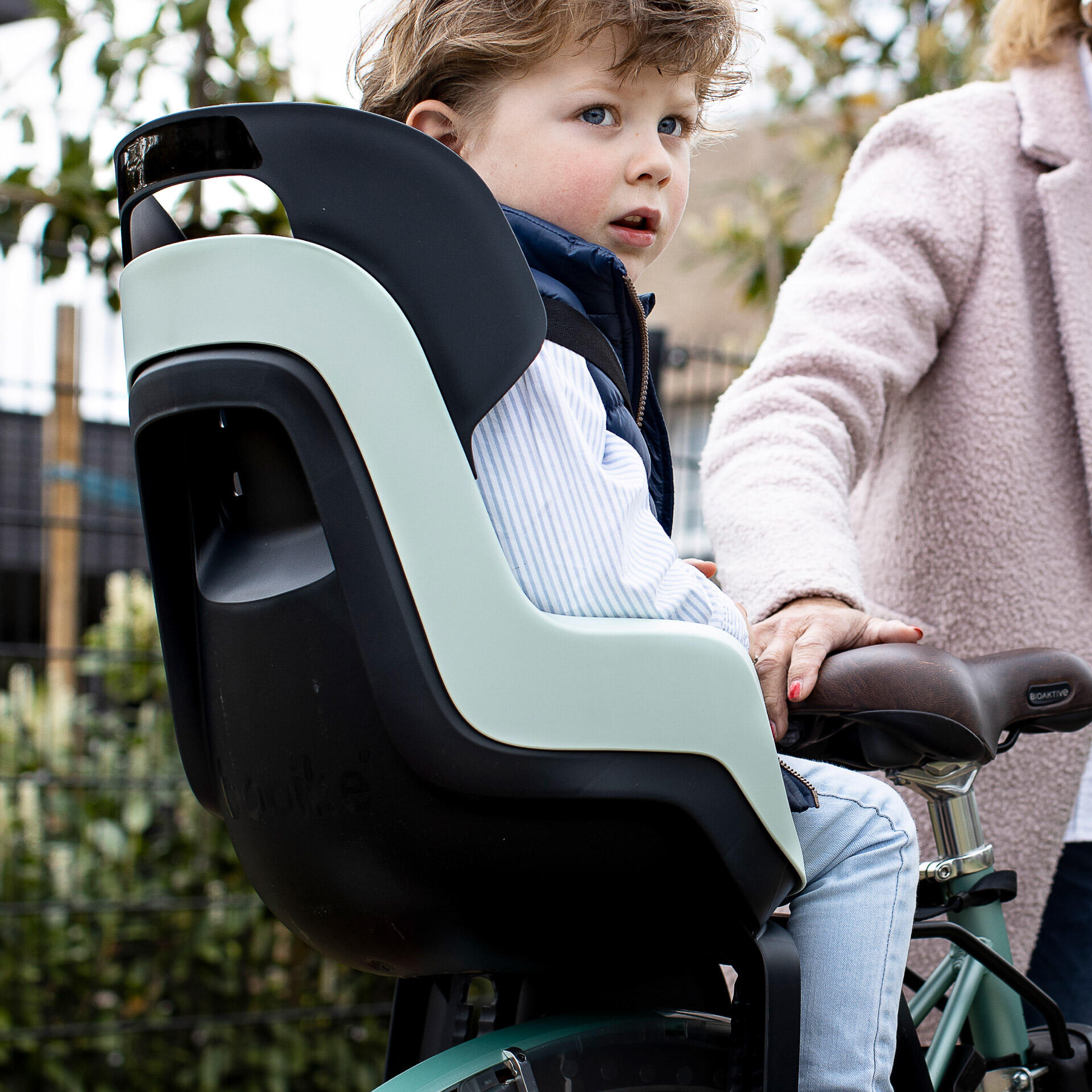 Seggiolino Posteriore Bambini Bicicletta Al Telaio GO Menta Marshmallow 7/8