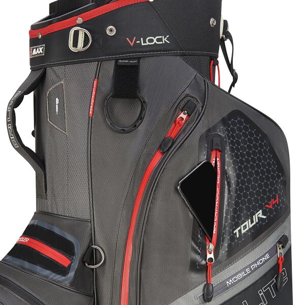 Dri Lite V4 - Sac de golf imperméable - Sac chariot - Gris Rouge