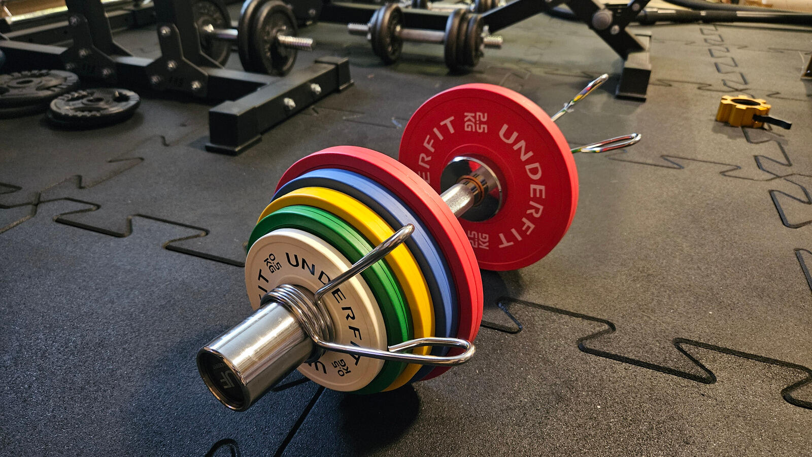 Gryf olimpijski krótki + zaciski UNDERFIT 50 cm 6/7
