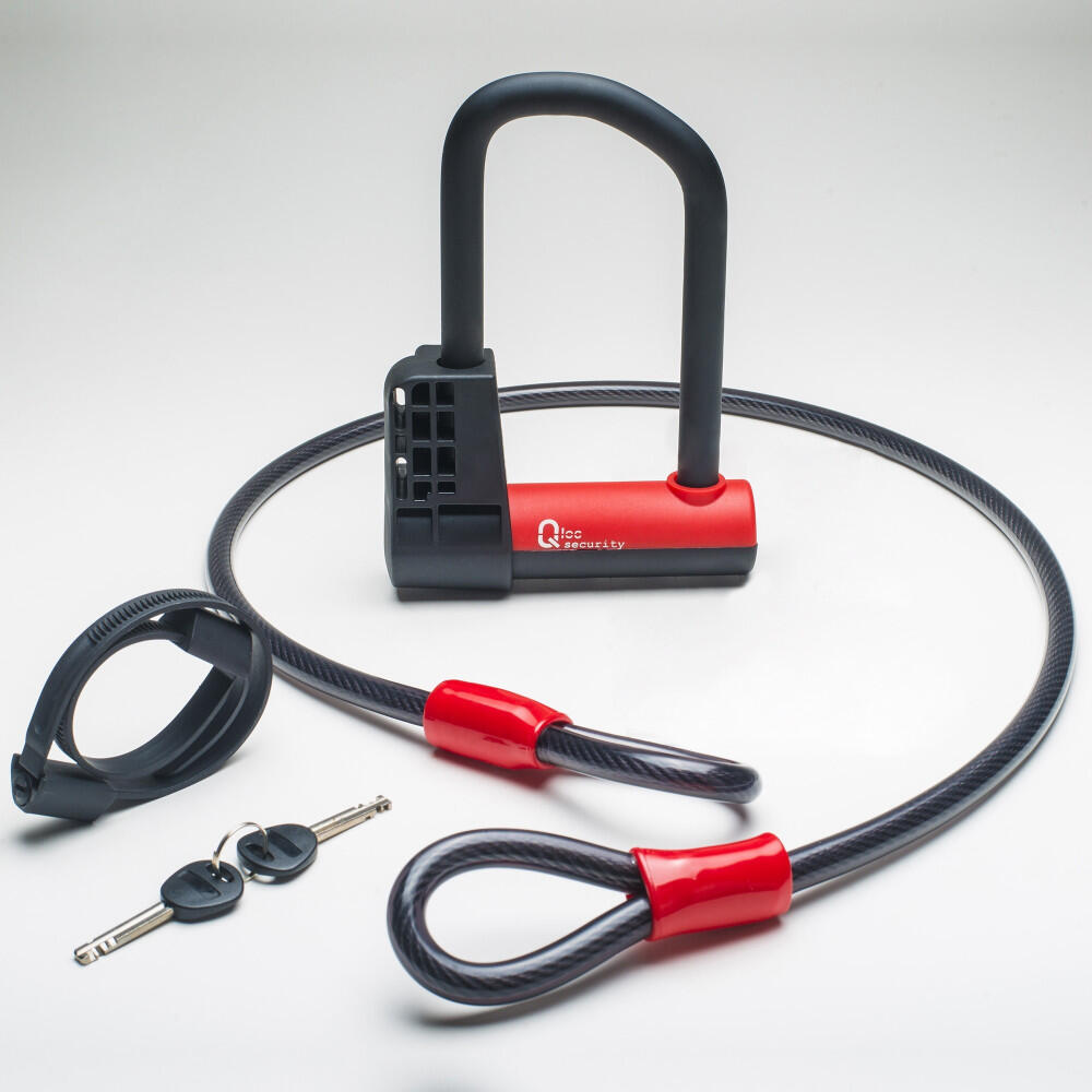 U-Schloss – Ø14 – 75/150 mm – mit Ø12 / 1000 mm Kabel und Halterung 4/7