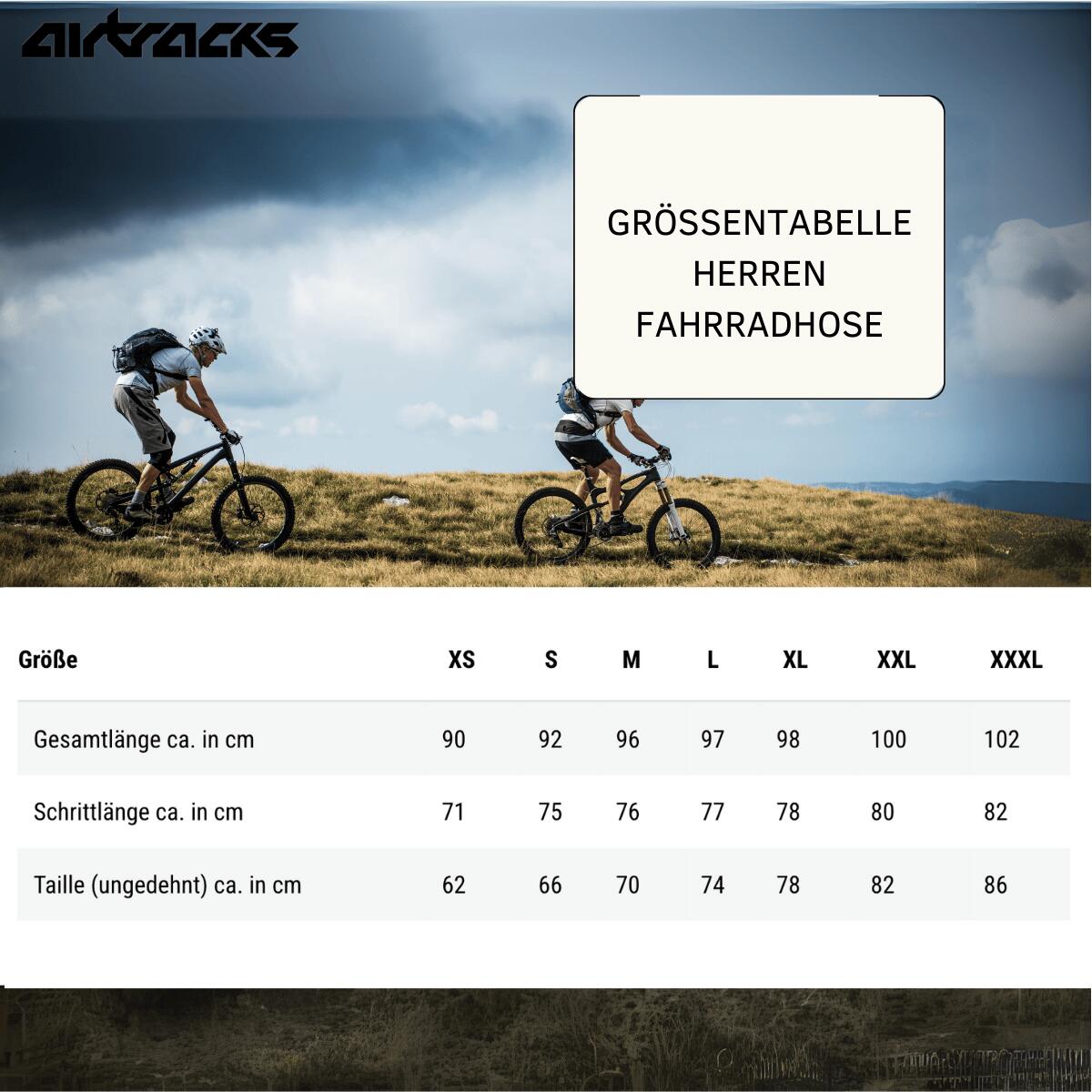 Herren Thermal Fahrradhose Lang Schwarz Silber 3/4