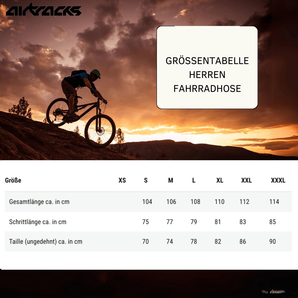Herren Winter Fahrradhose Lang mit Trägern Comfort Line - Fleece Thermalradhose 3/4