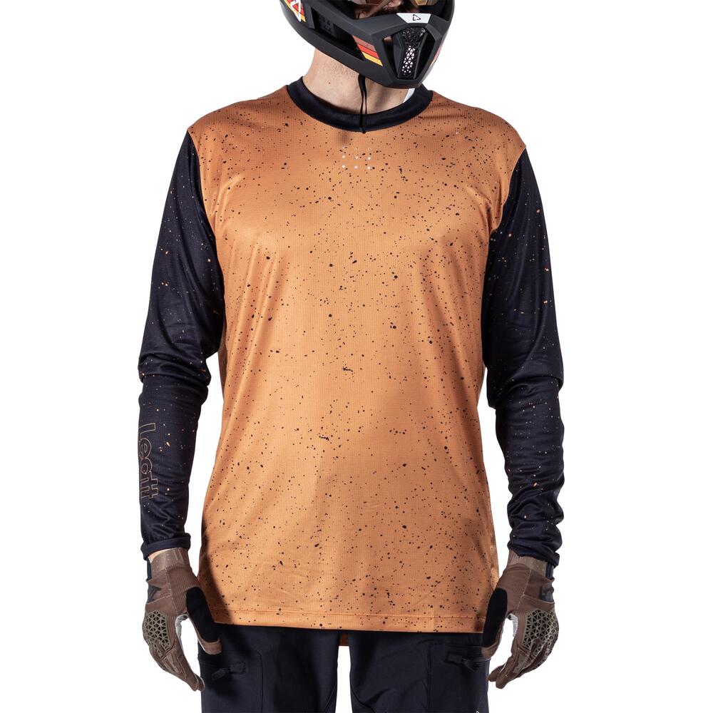 Camiseta MTB Enduro 4.0 elástica de manga larga marrón para hombre 6/8