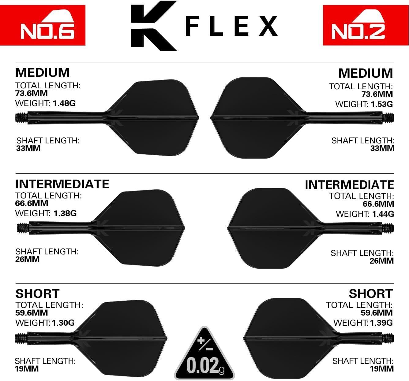 Flights K-Flex No.6 Intermédiaires 26mm Noir 3/7