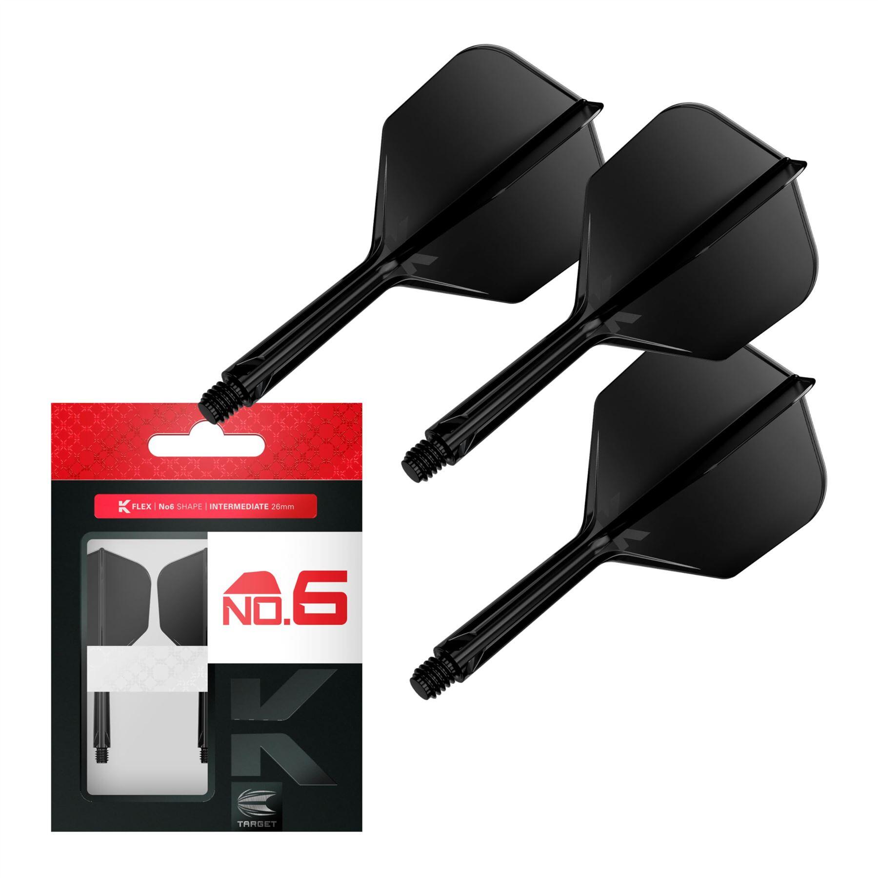 K Flex Dart Flights All in One Dart Flights and Stem Sets Intermediate No6 Black 2/7