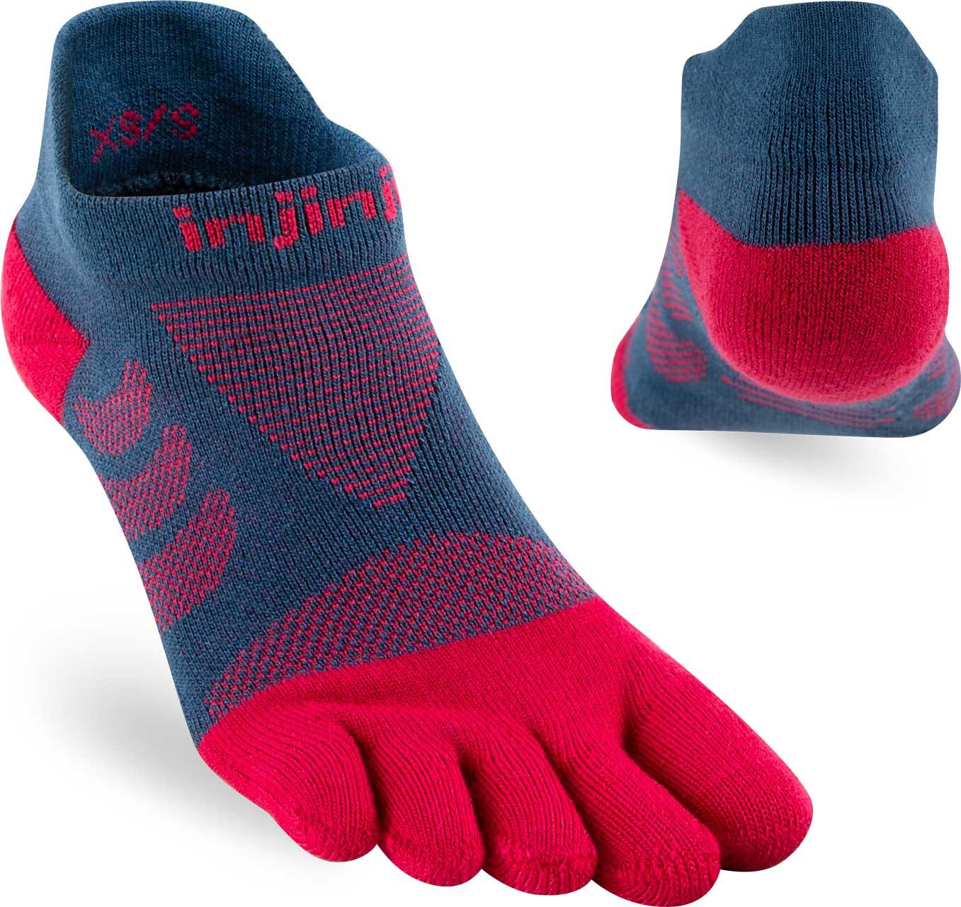 Calze Tecniche Injinji Ultra Run No-Show Donna EU 40.5-44.5 - A 5 Dita, Traspiranti, Imbottite Per Corsa E Sport