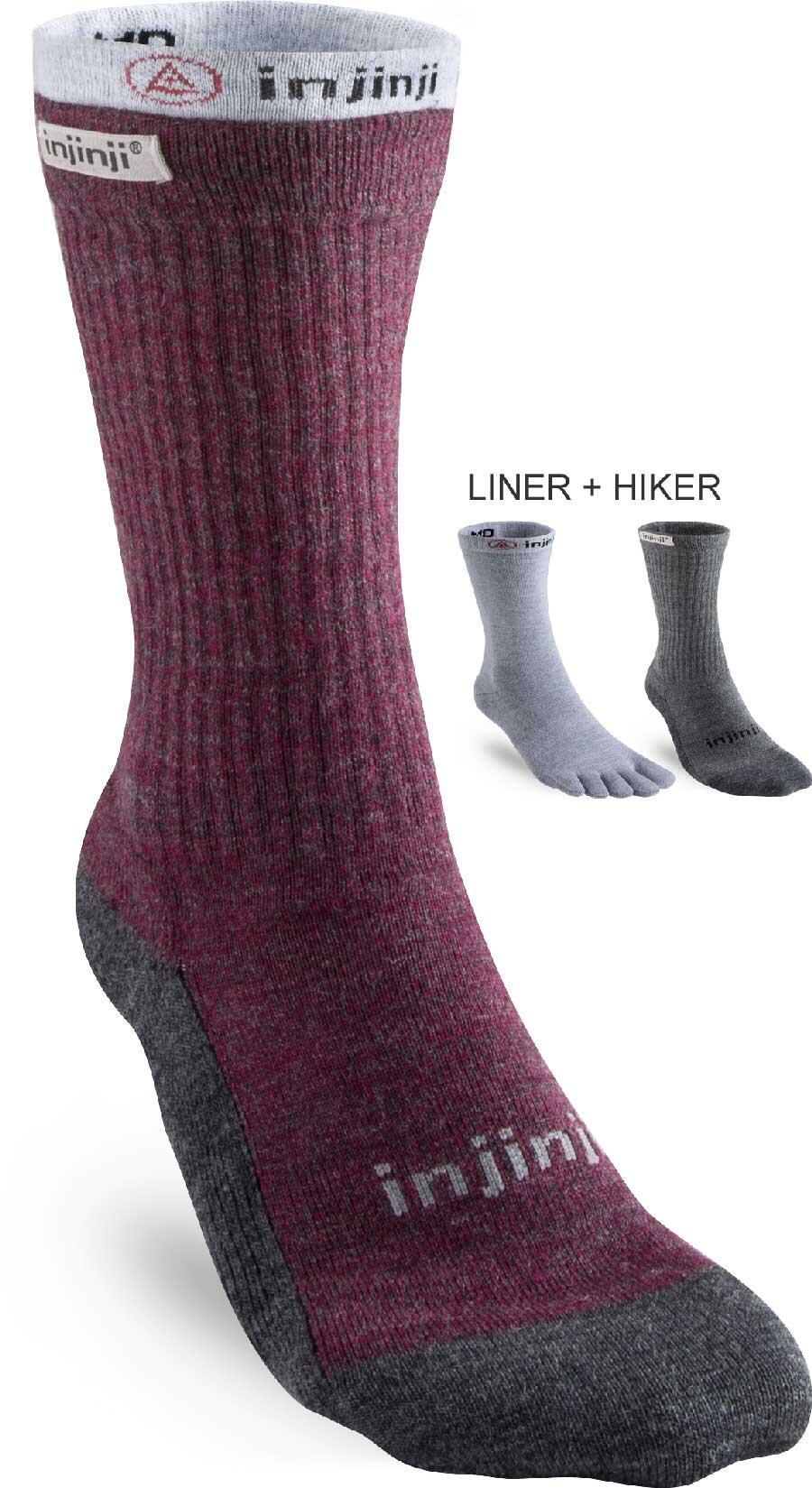 INJINJI Women's Injinji Merino Wool Liner+Hiker Toe Socks