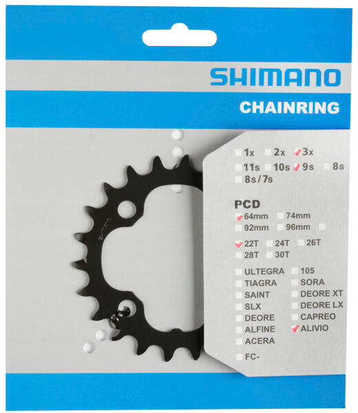Plateau VTT origine intérieur Shimano 4BRA DEORE M590-LX ORIGINE 9V. 3/4