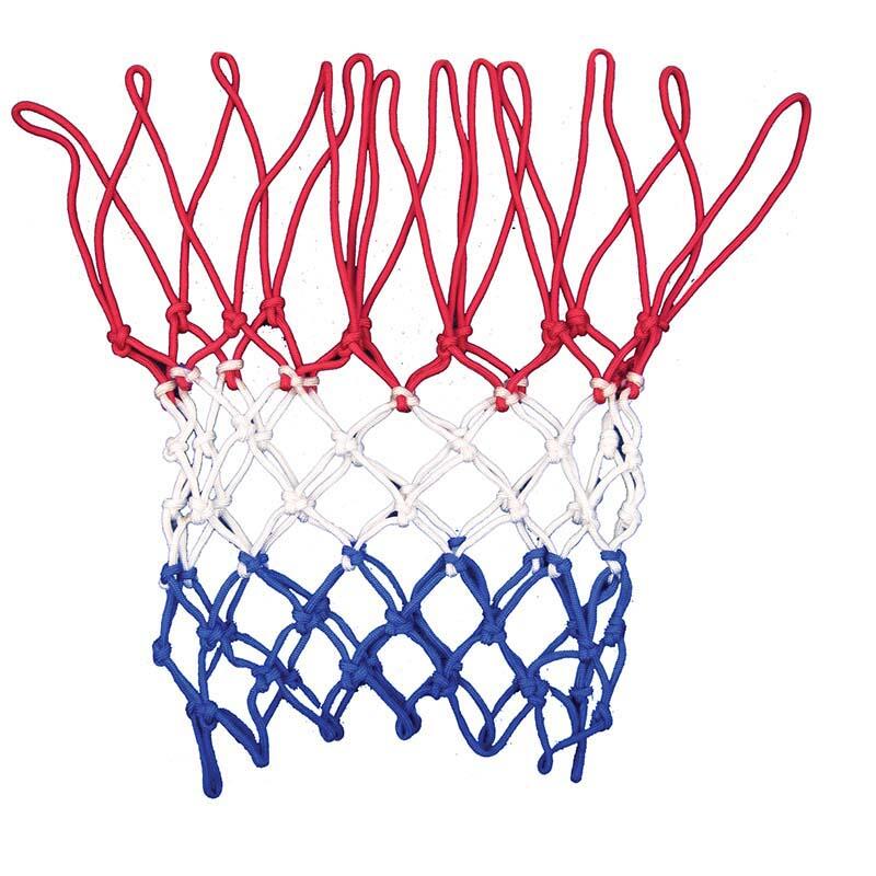 BASKETBALL NET HEAVY DUTY TRI-COLOUR - RED/ WHITE/ BLUE