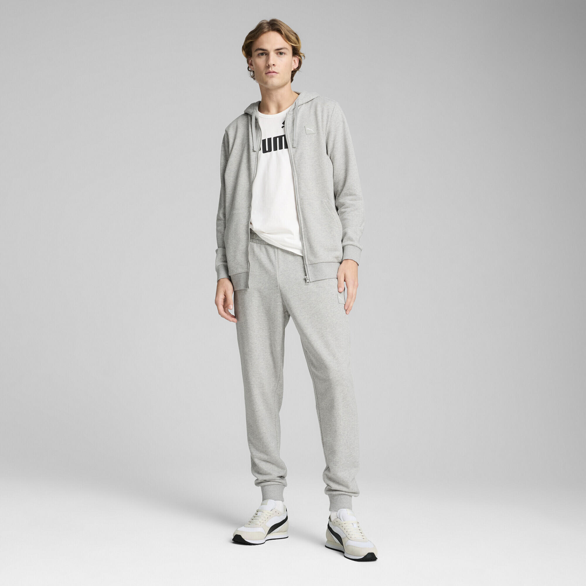 Jogginganzug mit Kapuze Herren PUMA Light Gray Heather 5/7