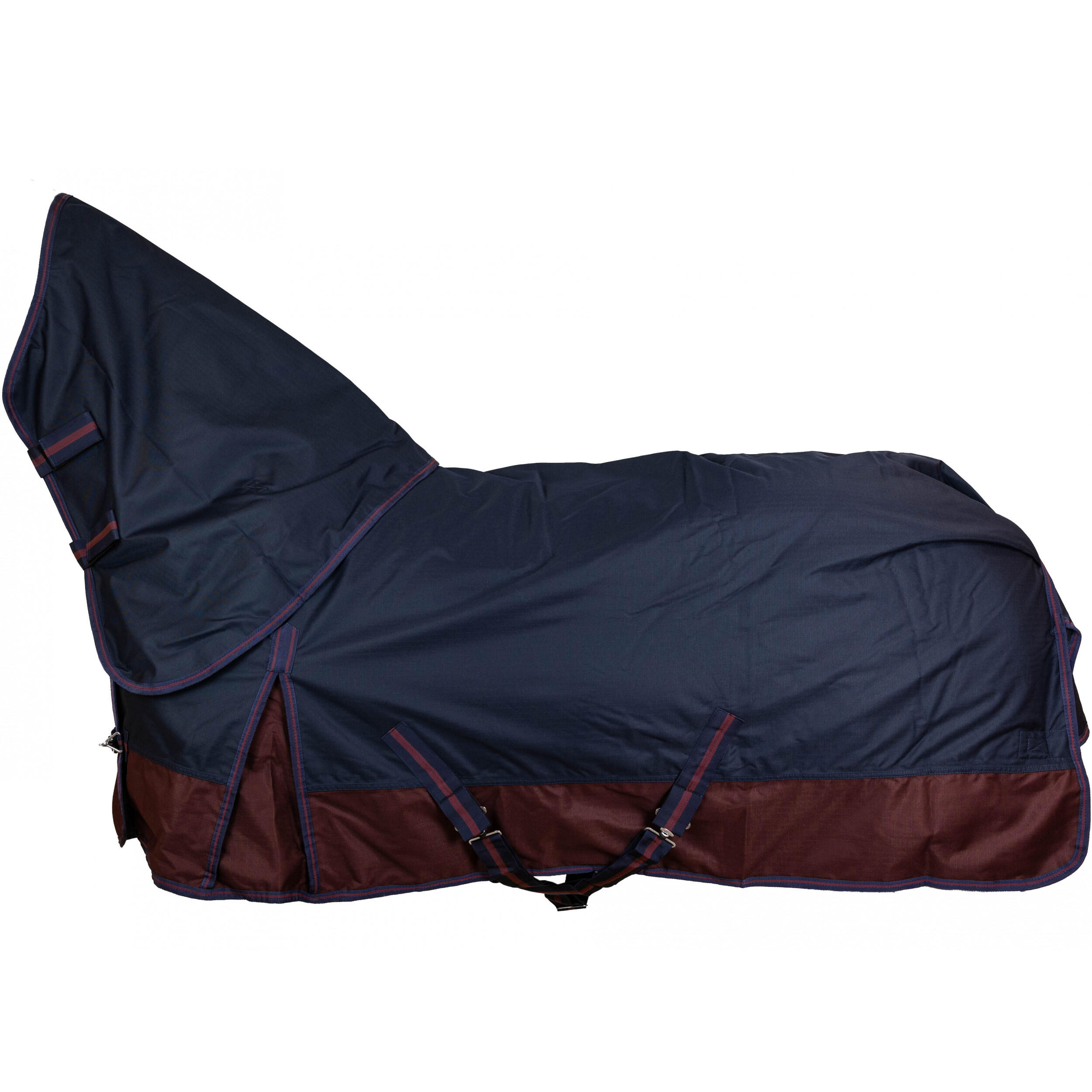 RL24 Weidedecke Full Neck Polarfleece 600D BASICLINE marine/kastanie