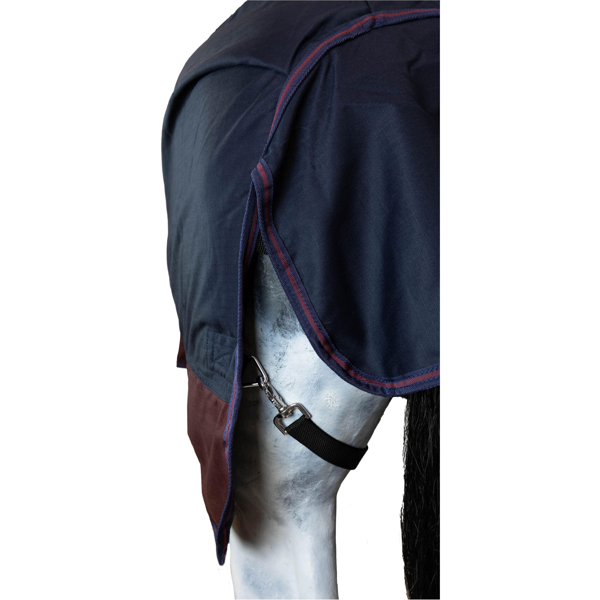Winterdecke Full Neck 300g Füllung 600D BASICLINE marine/kastanie 6/7