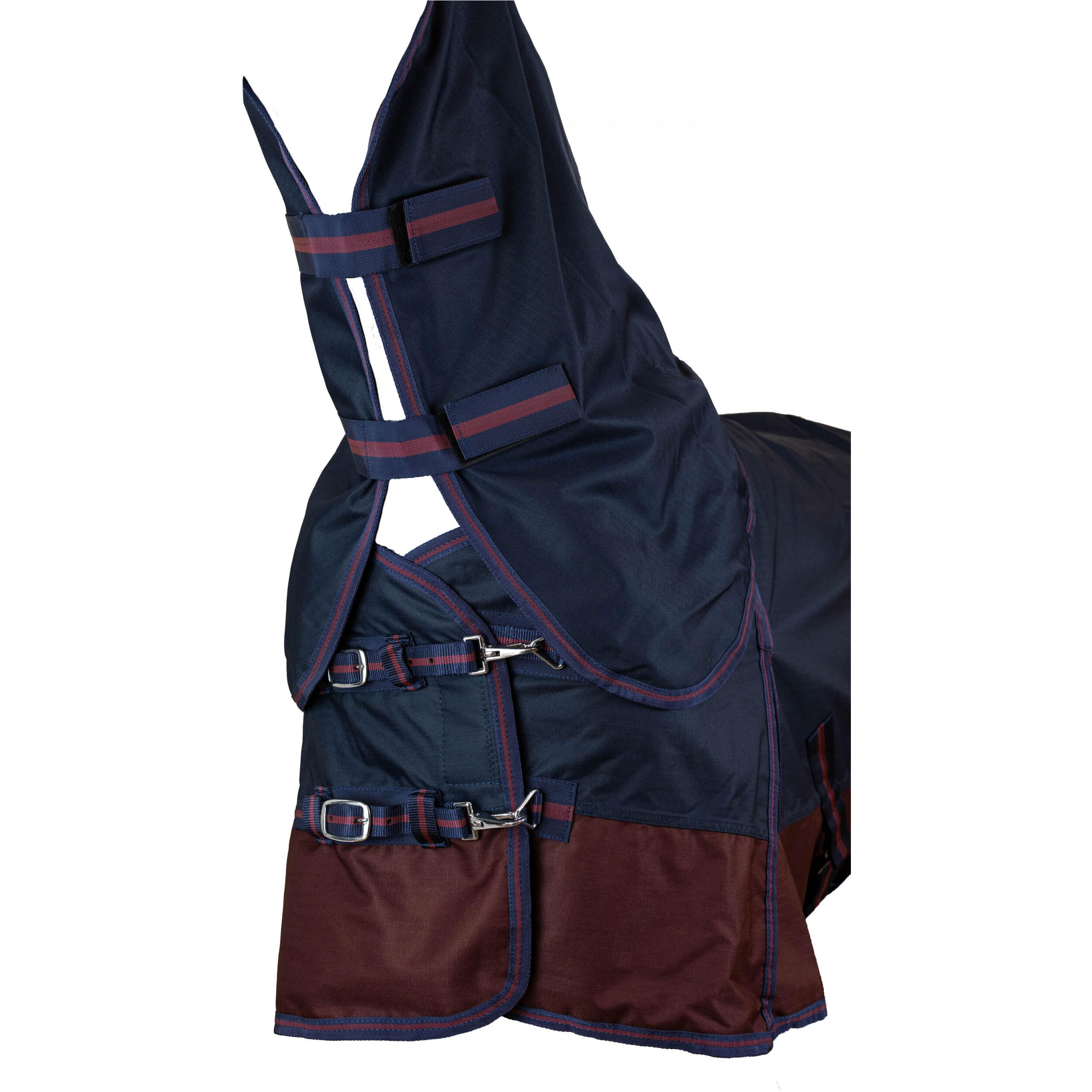 Winterdecke Full Neck 300g Füllung 600D BASICLINE marine/kastanie 5/7
