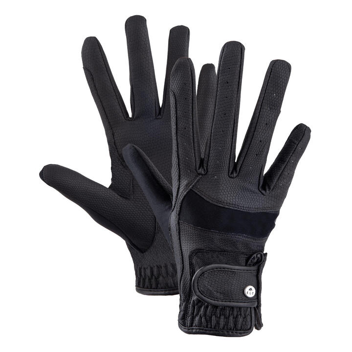 Harssidanzar Motorsport touchscreen handschoenen voor mannen van geitenhuid met volle vingers GM037EU, Zwart, maat XL