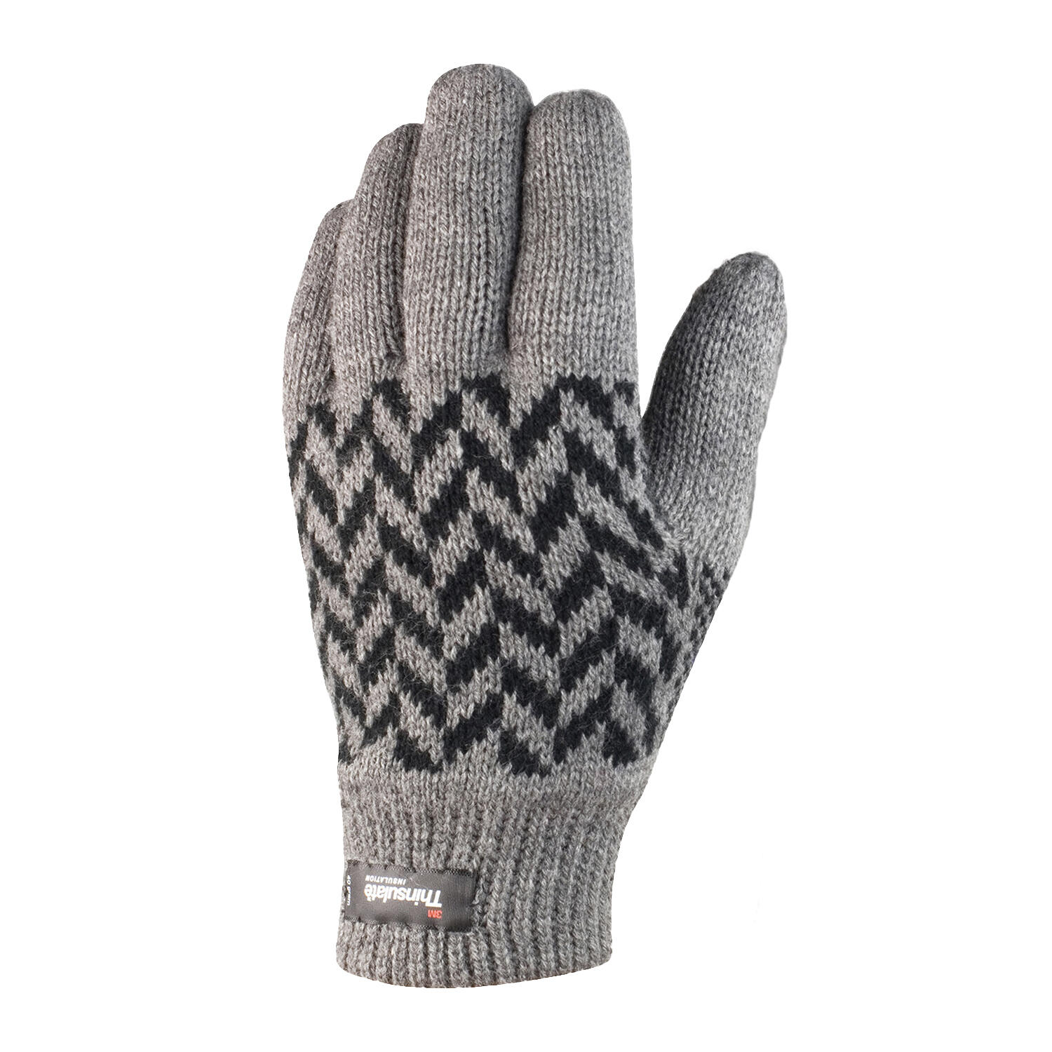 Volwassen uniseks handschoenen met Thinsulatepatroon (Grijs) 2/2
